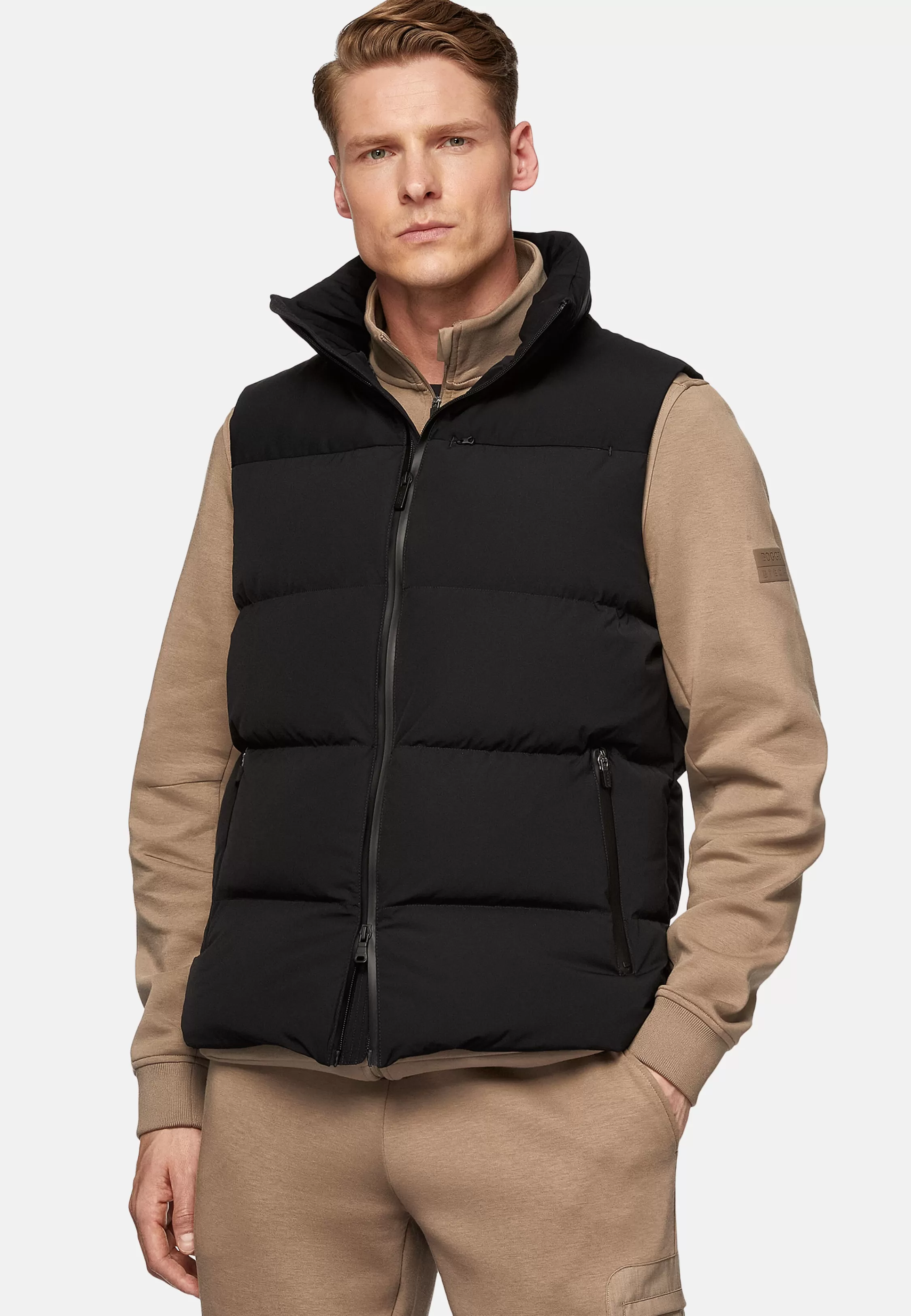 Boggi Milano B Tech Gilet In Stretch Nylon With Goose Down