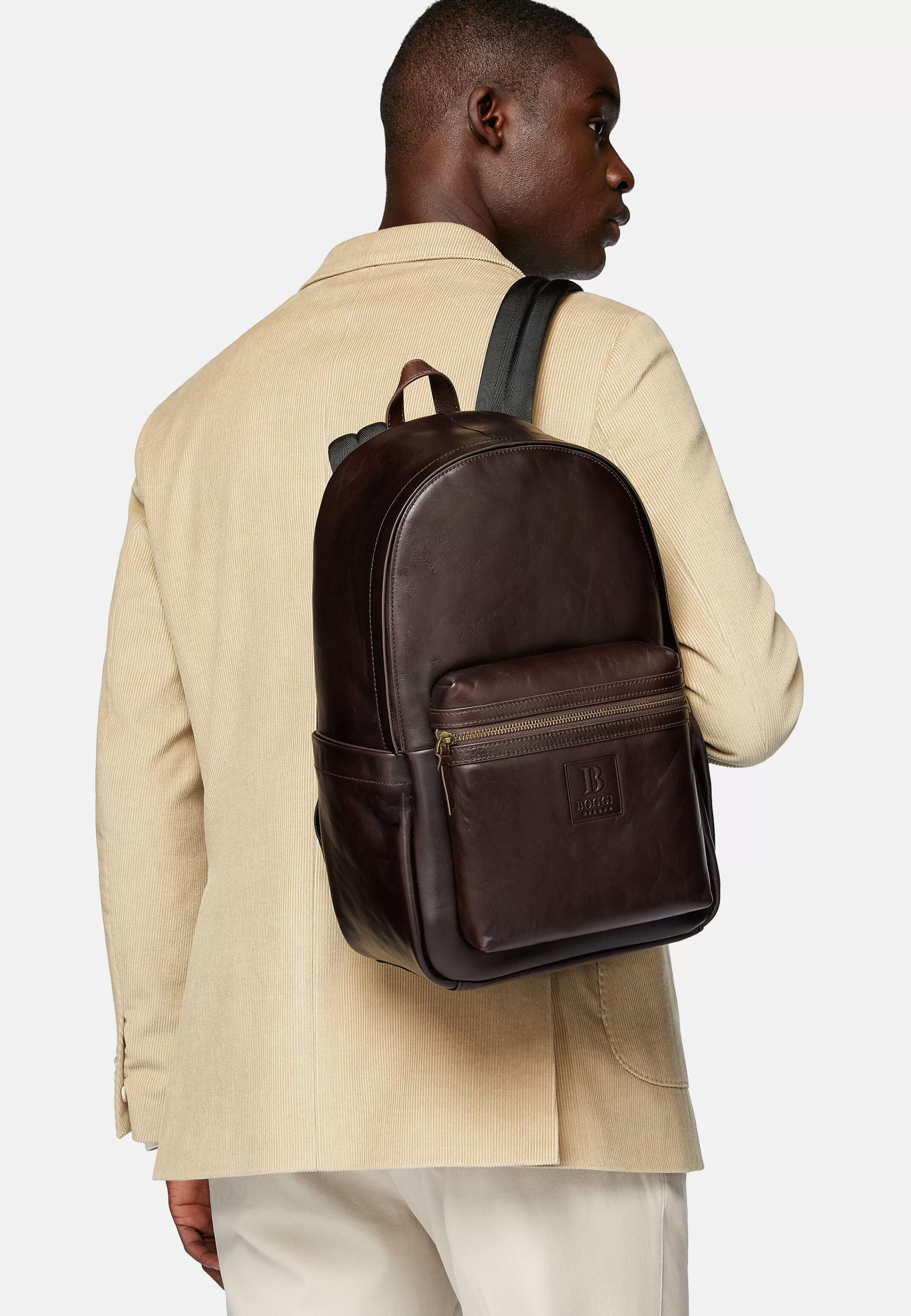 Boggi Milano Backpack In Suede Leather