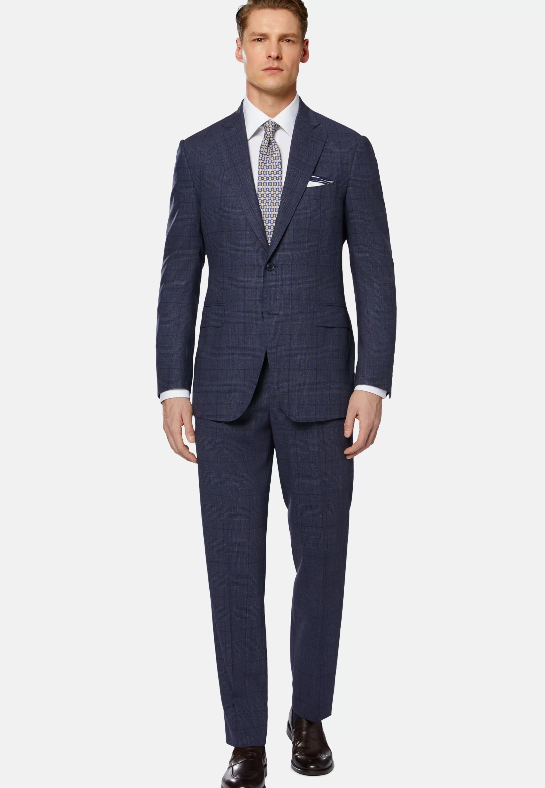 Boggi Milano Prince Of Wales Check Pure Wool Suit