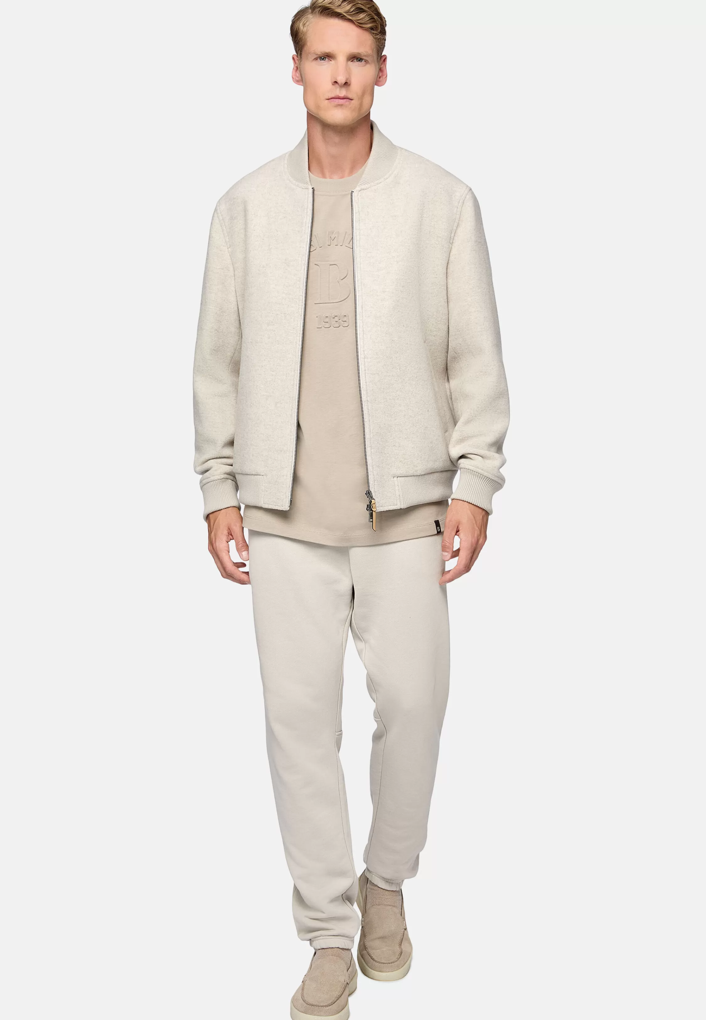 Boggi Milano Bomber Jacket In Padded Wool