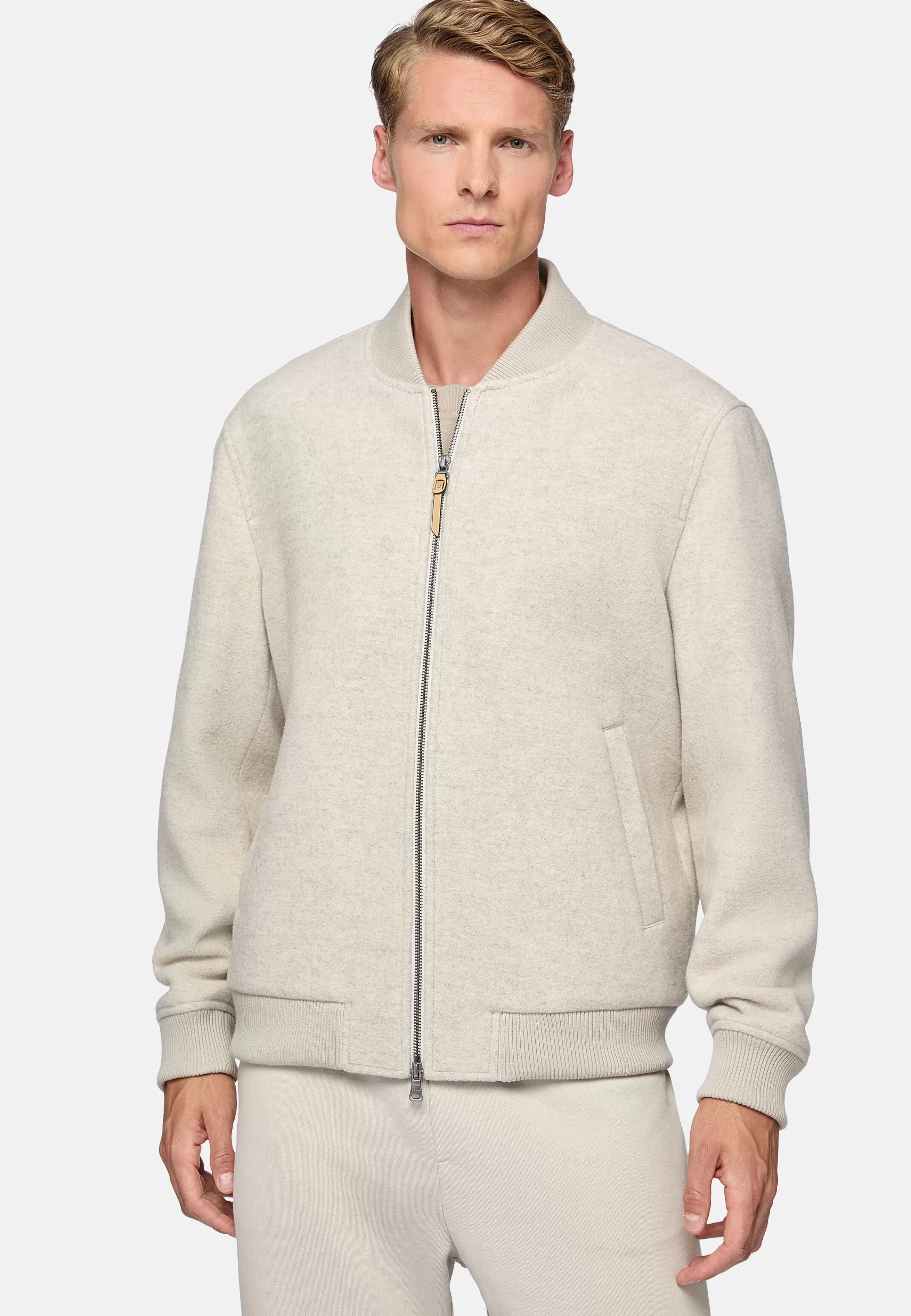 Boggi Milano Bomber Jacket In Padded Wool