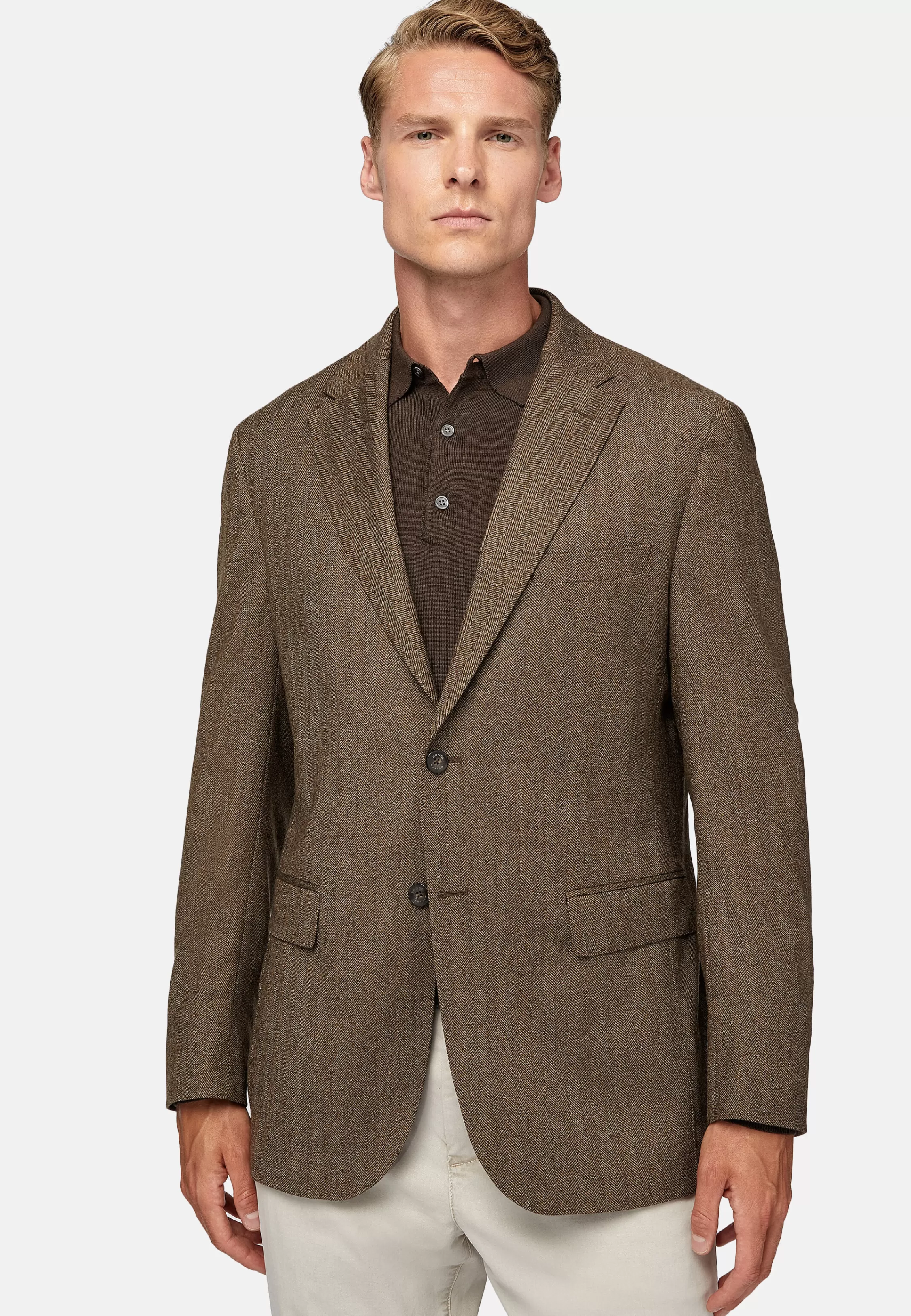 Boggi Milano Jacket In Stretch Wool