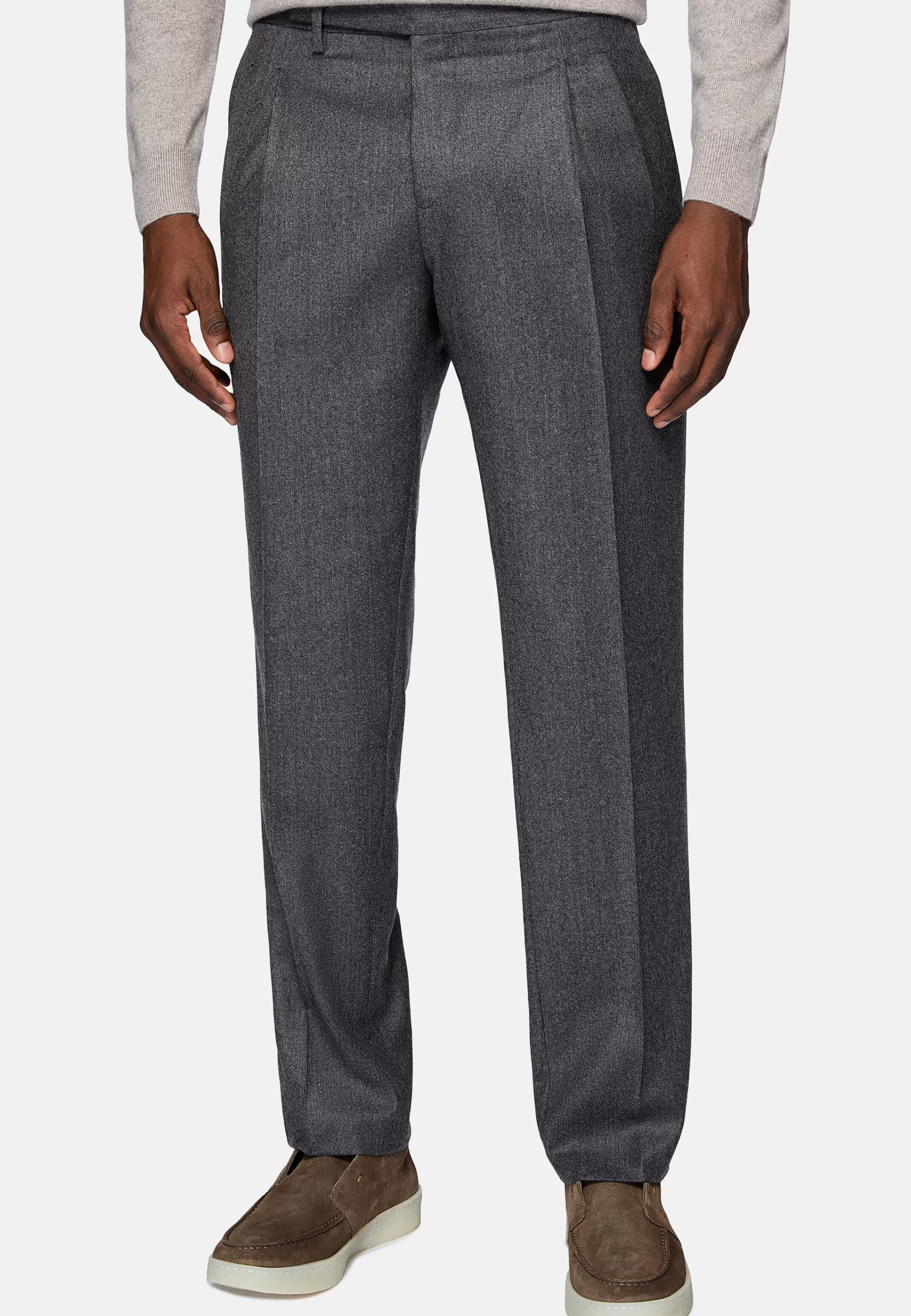 Boggi Milano Cashmere Wool Flannel Trousers