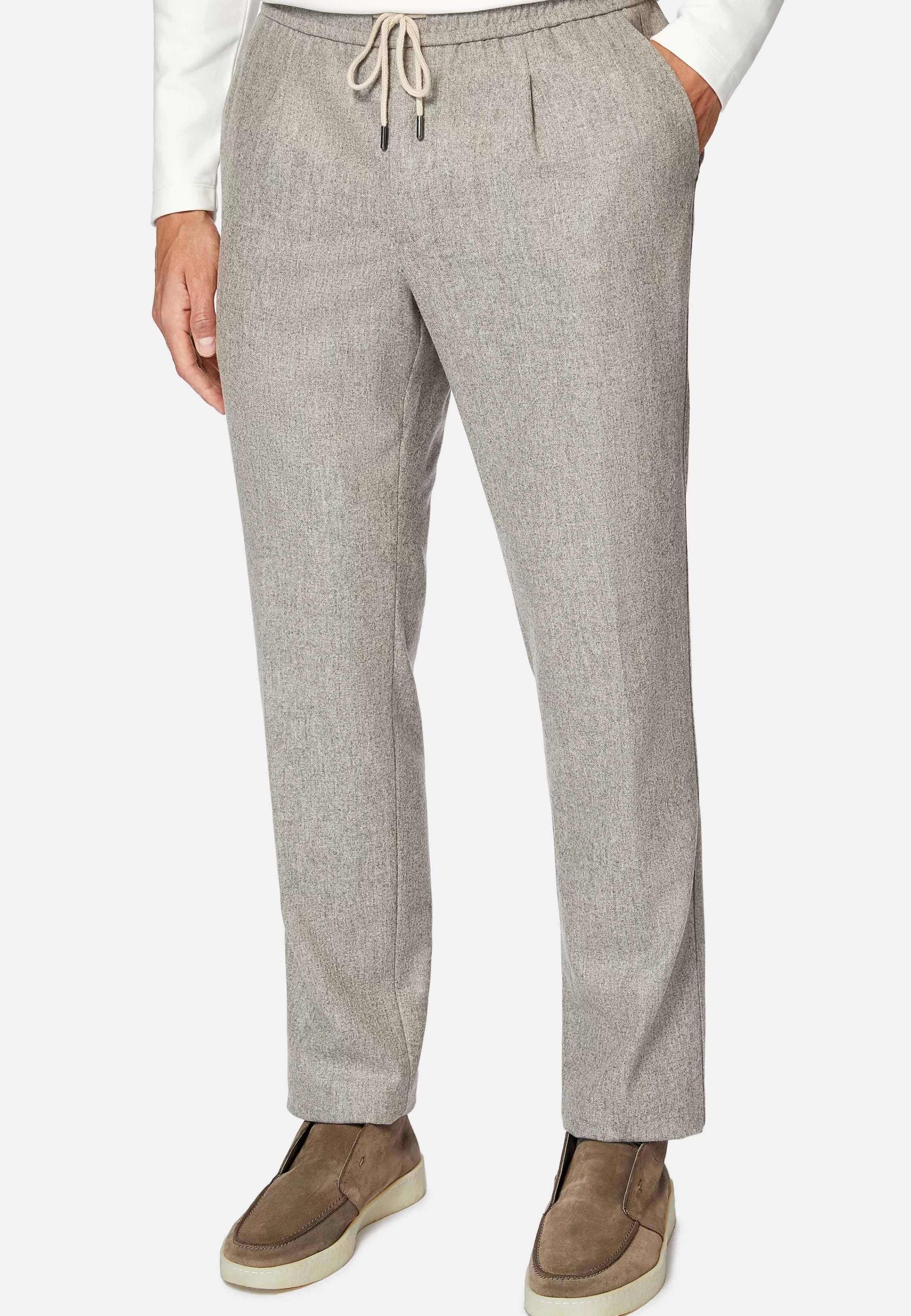 Boggi Milano City Trousers In Flannel