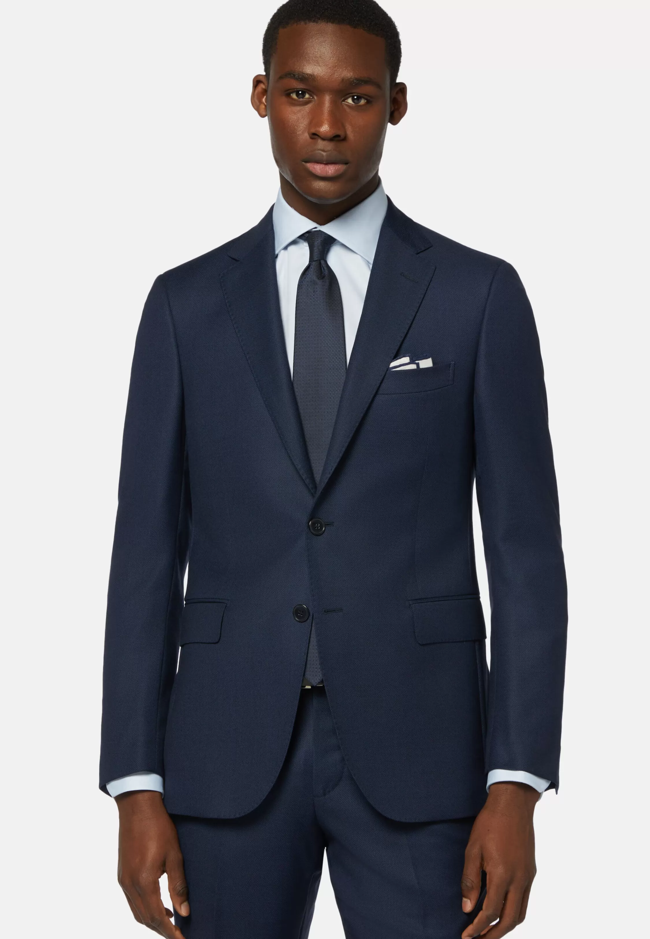 Boggi Milano Cornflower Blue Birdseye Jacket In Super 110 Wool