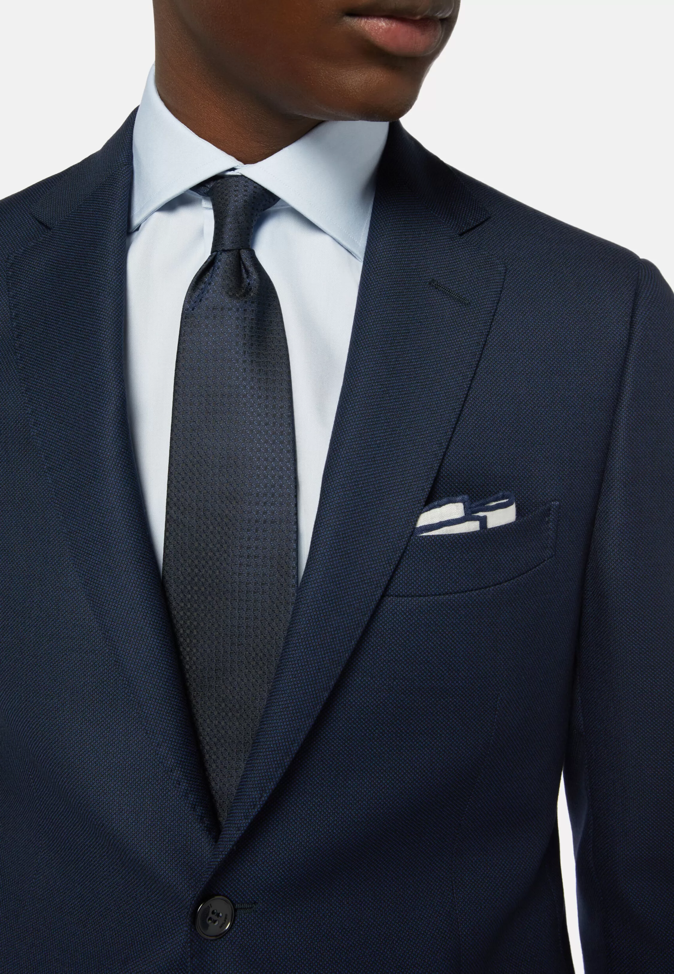 Boggi Milano Cornflower Blue Birdseye Jacket In Super 110 Wool