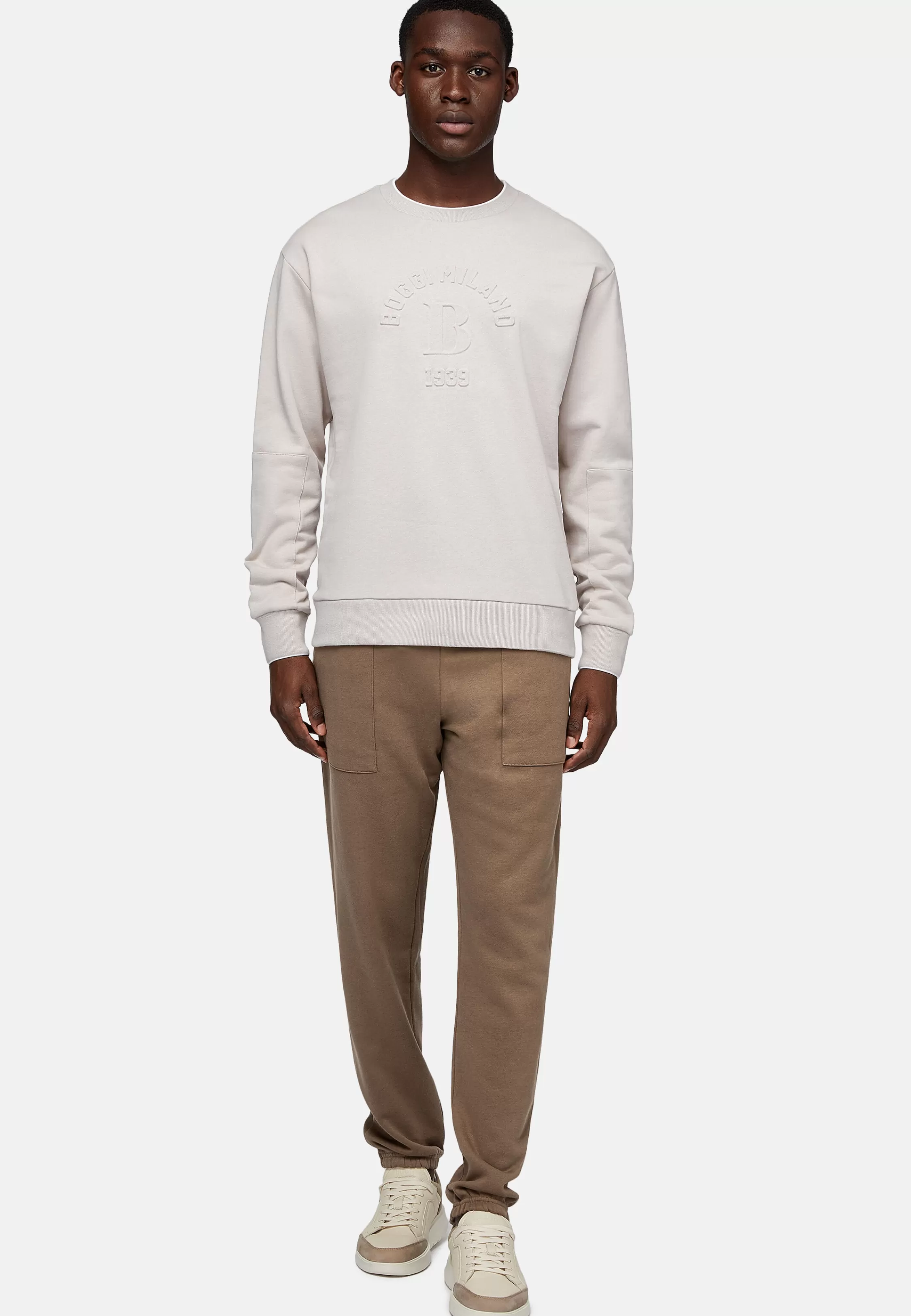 Boggi Milano Crew Neck Sweatshirt In Organic Cotton Blend