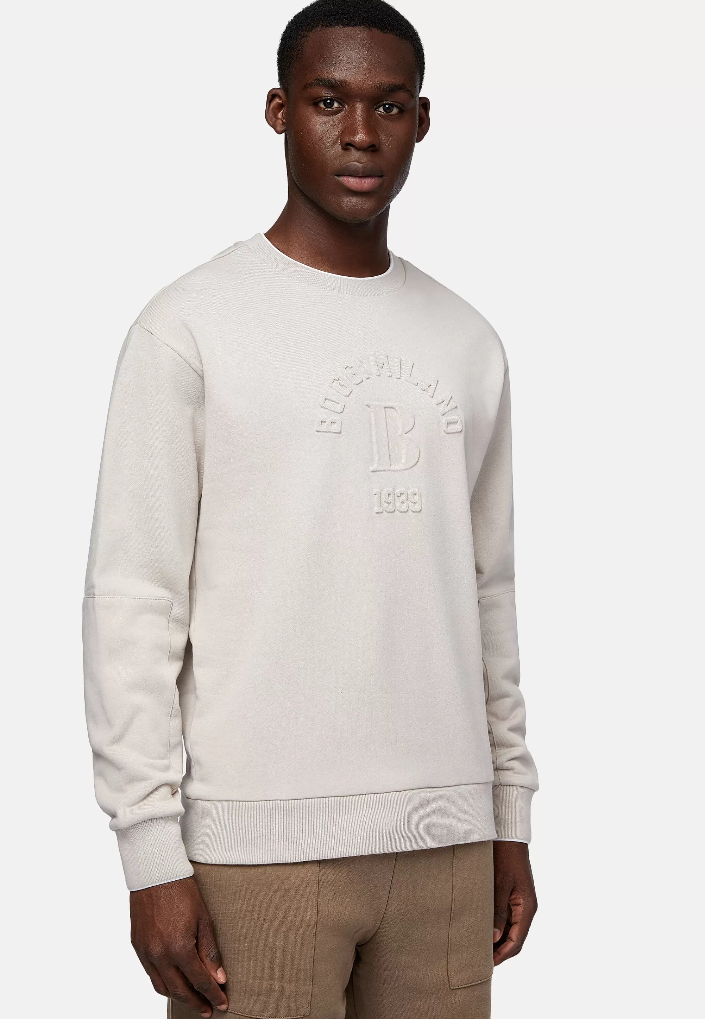 Boggi Milano Crew Neck Sweatshirt In Organic Cotton Blend