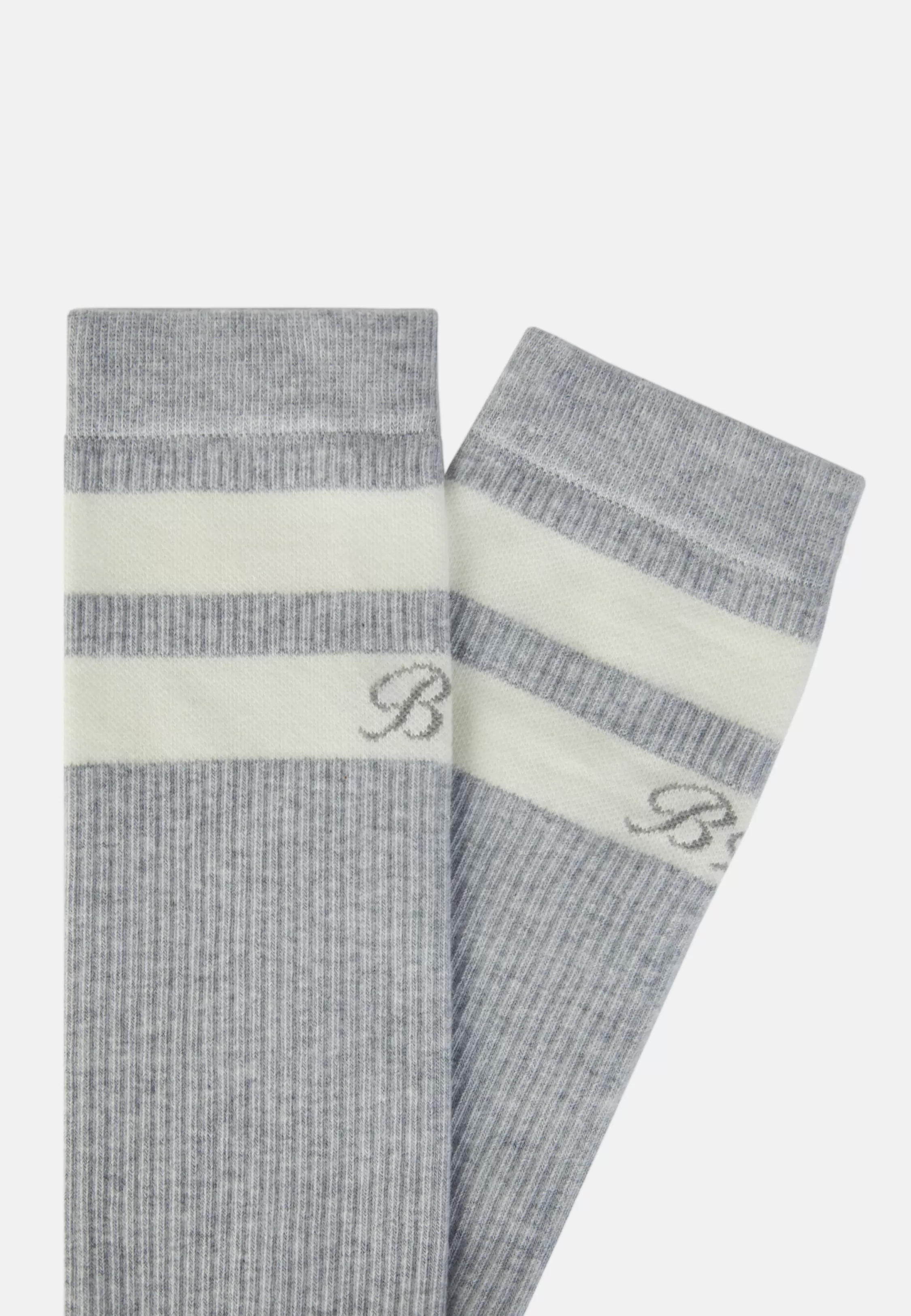 Boggi Milano Double Striped Socks In A Cotton Blend