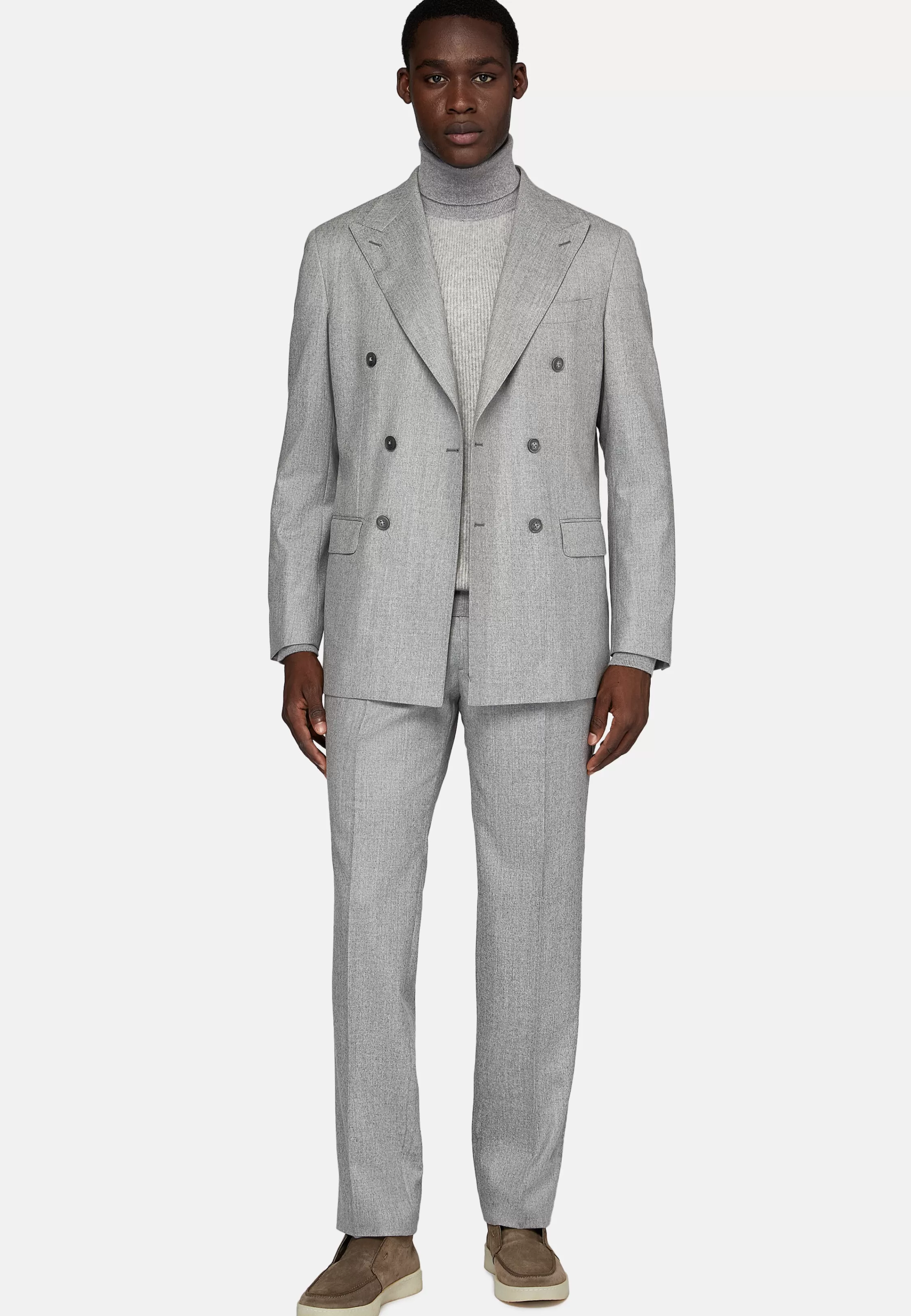 Boggi Milano Double-Breasted Suit In Pure Wool