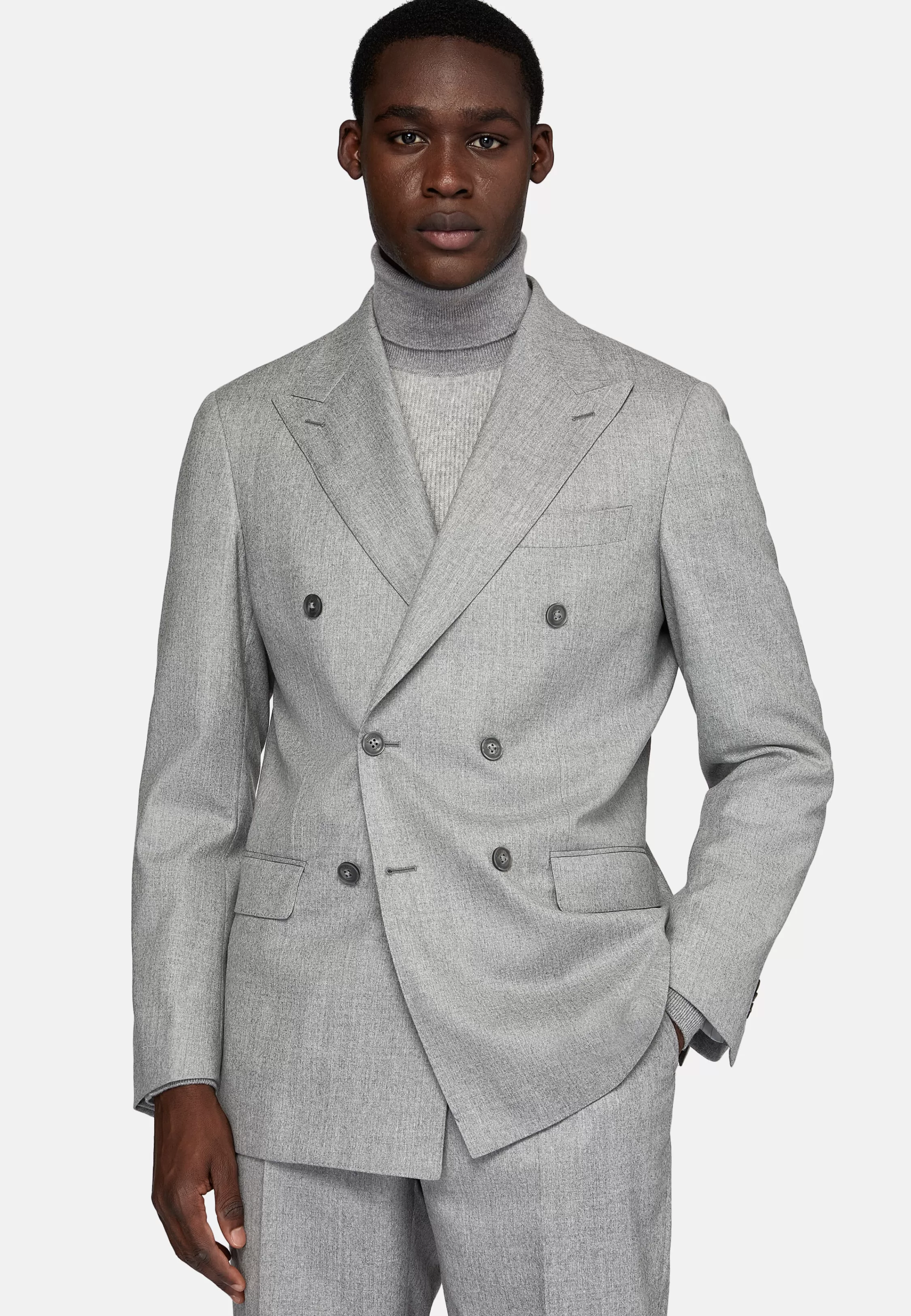 Boggi Milano Double-Breasted Suit In Pure Wool