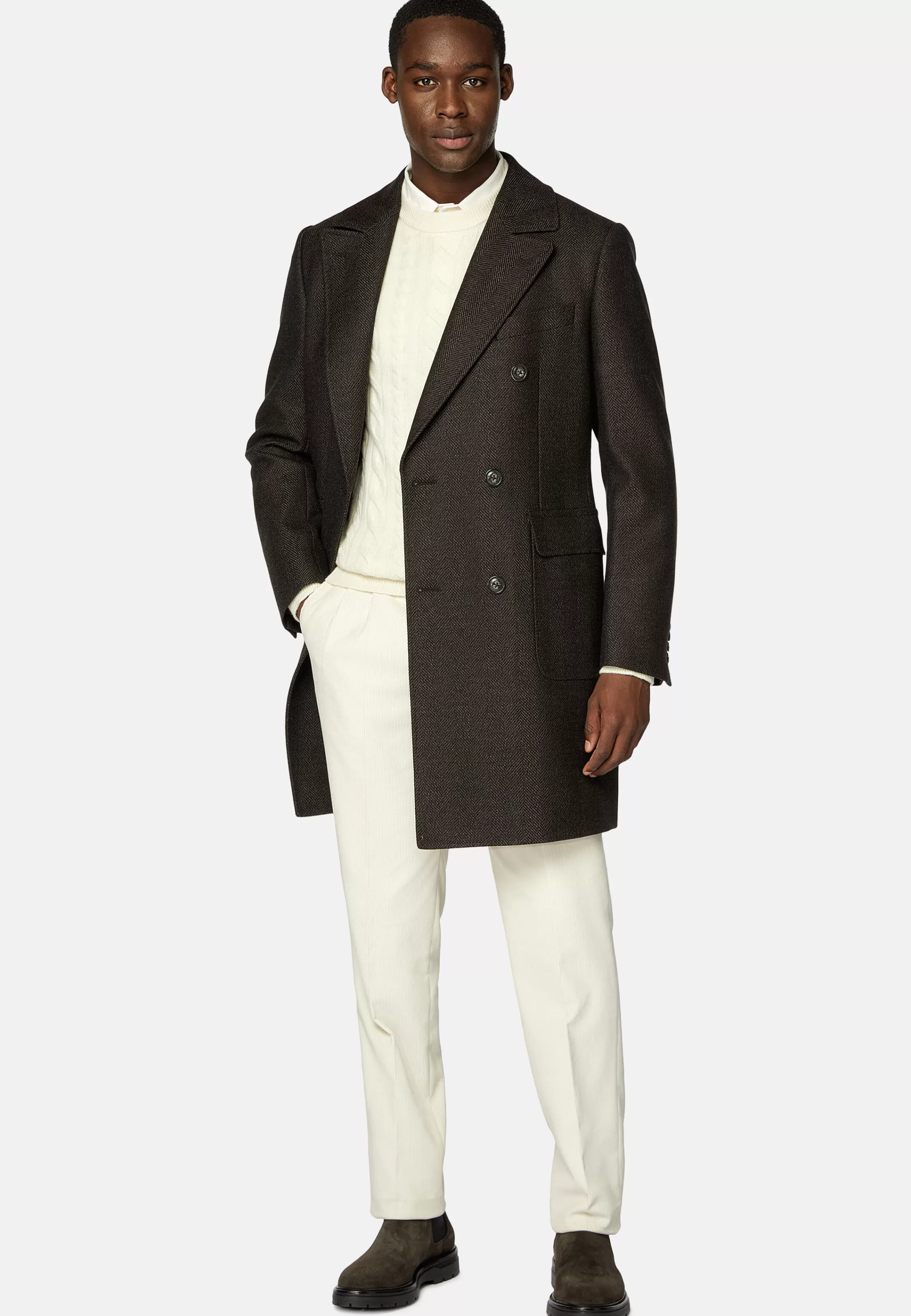 Boggi Milano Double-Breasted Wool Coat