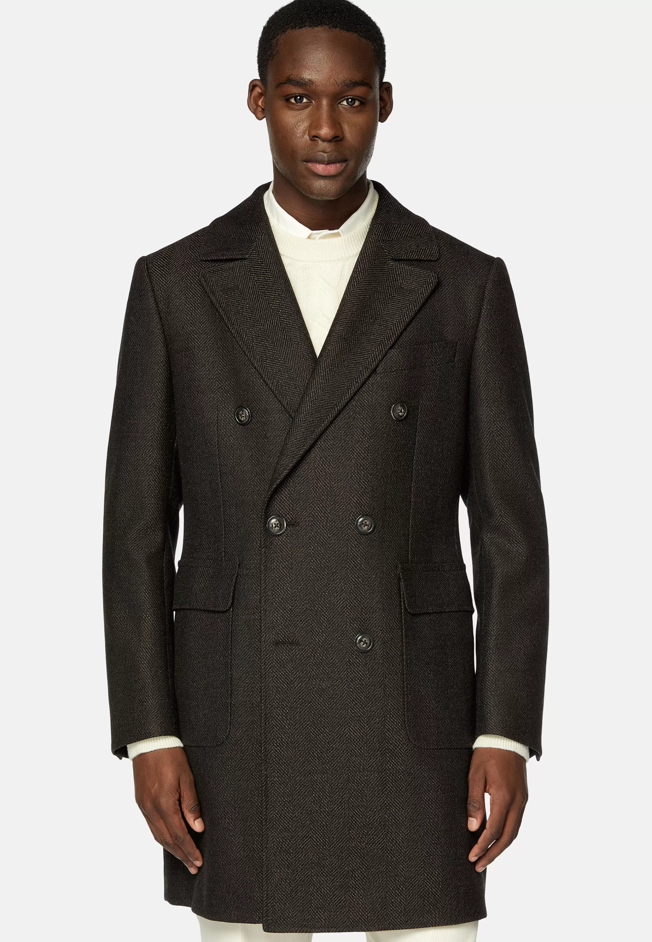 Boggi Milano Double-Breasted Wool Coat