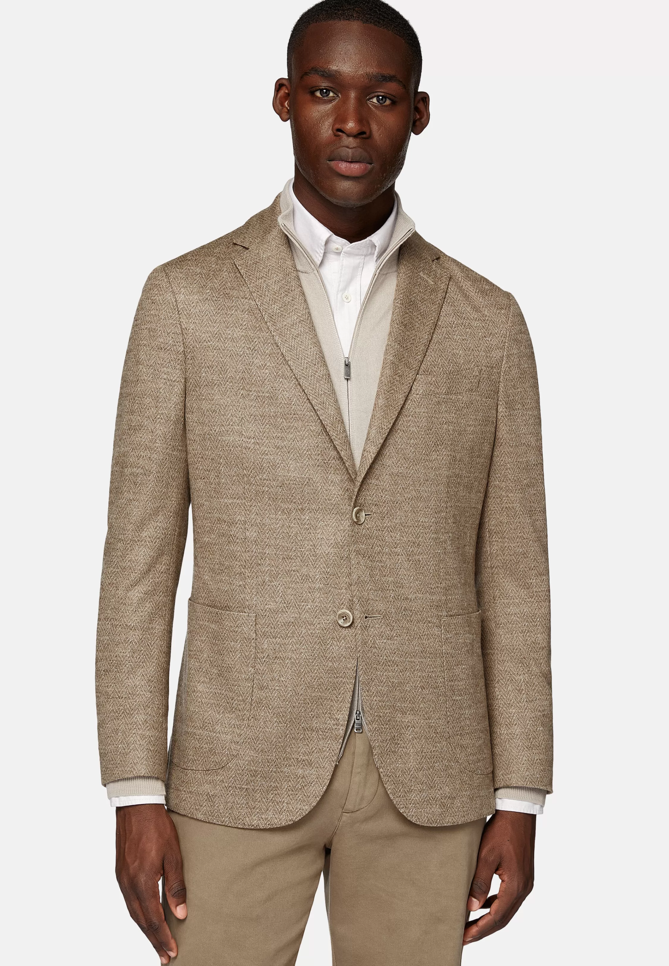 Boggi Milano Dove Grey B-Jersey Wool Blend Jacket