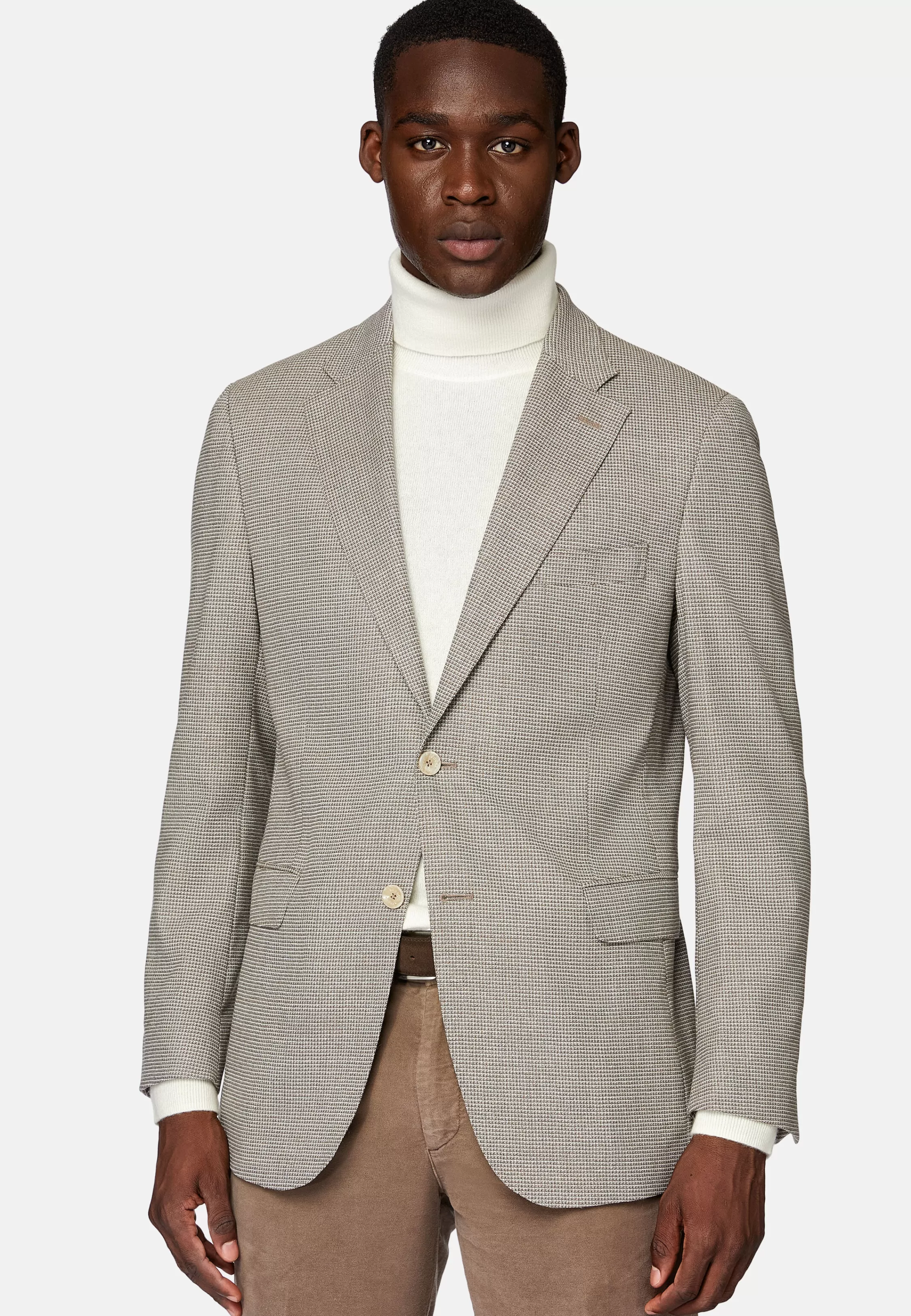 Boggi Milano Dove Grey Jacket In Stretch Wool