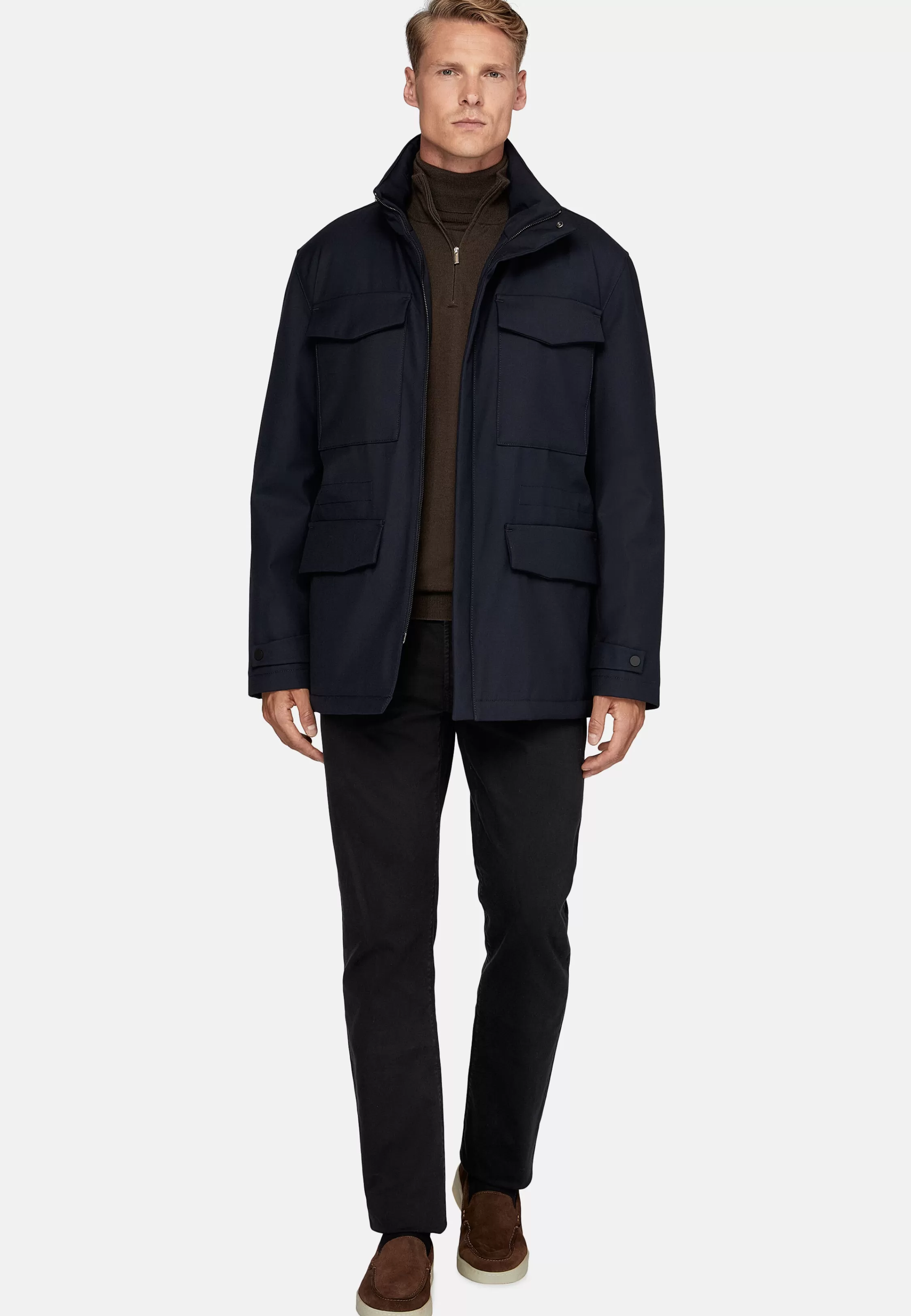 Boggi Milano Field Jacket In Padded Technical Fabric