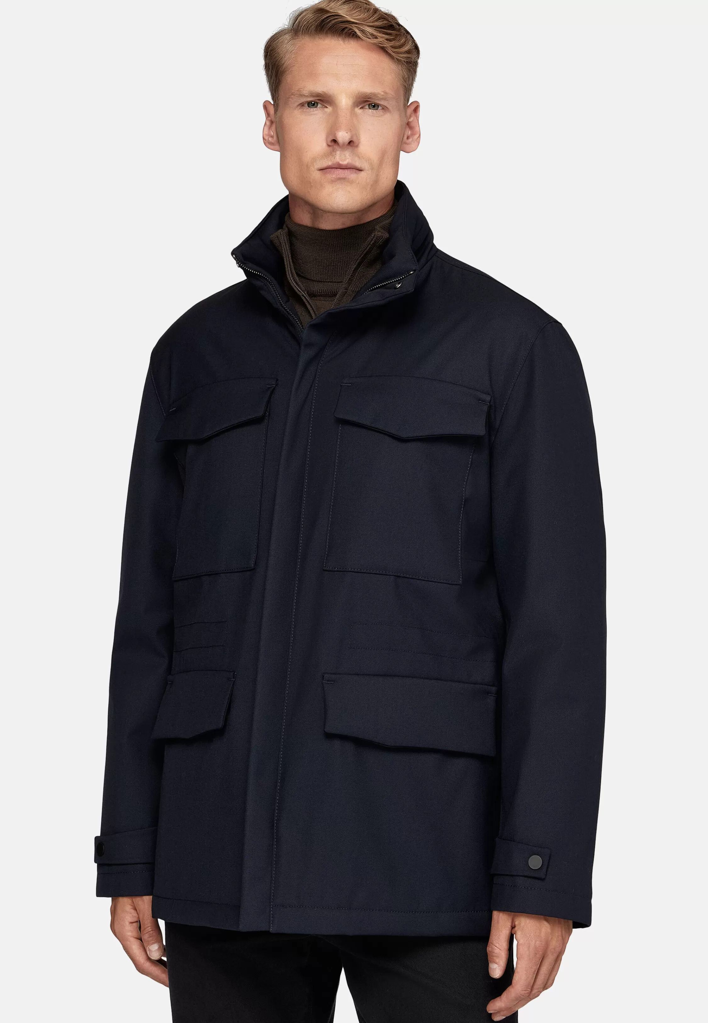 Boggi Milano Field Jacket In Padded Technical Fabric