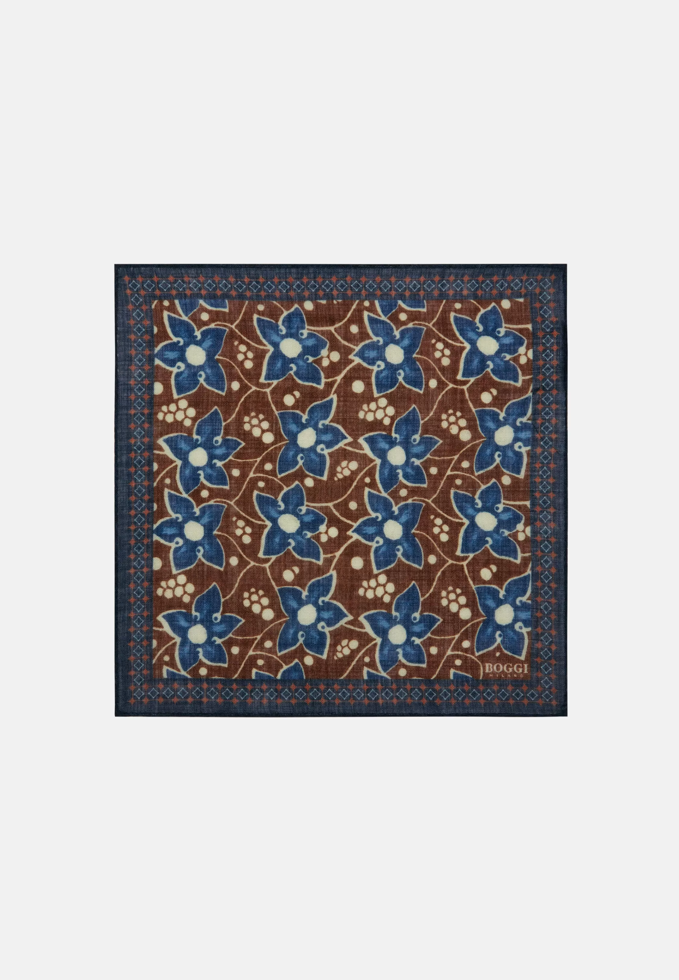 Boggi Milano Floral Wool Pocket Square