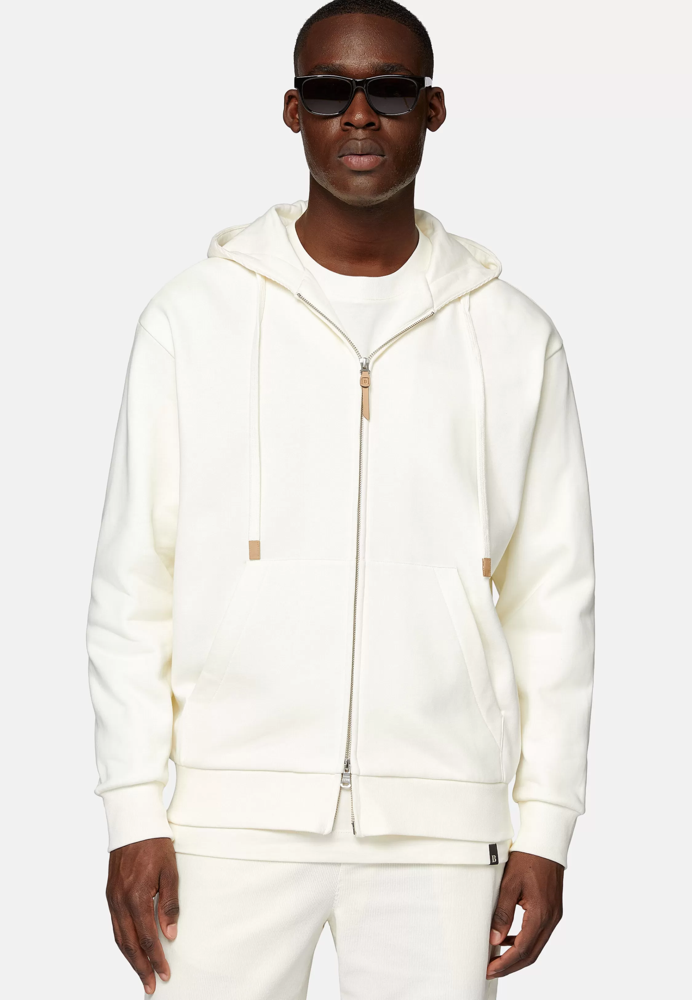 Boggi Milano Full Zip Cotton Hooded Sweatshirt