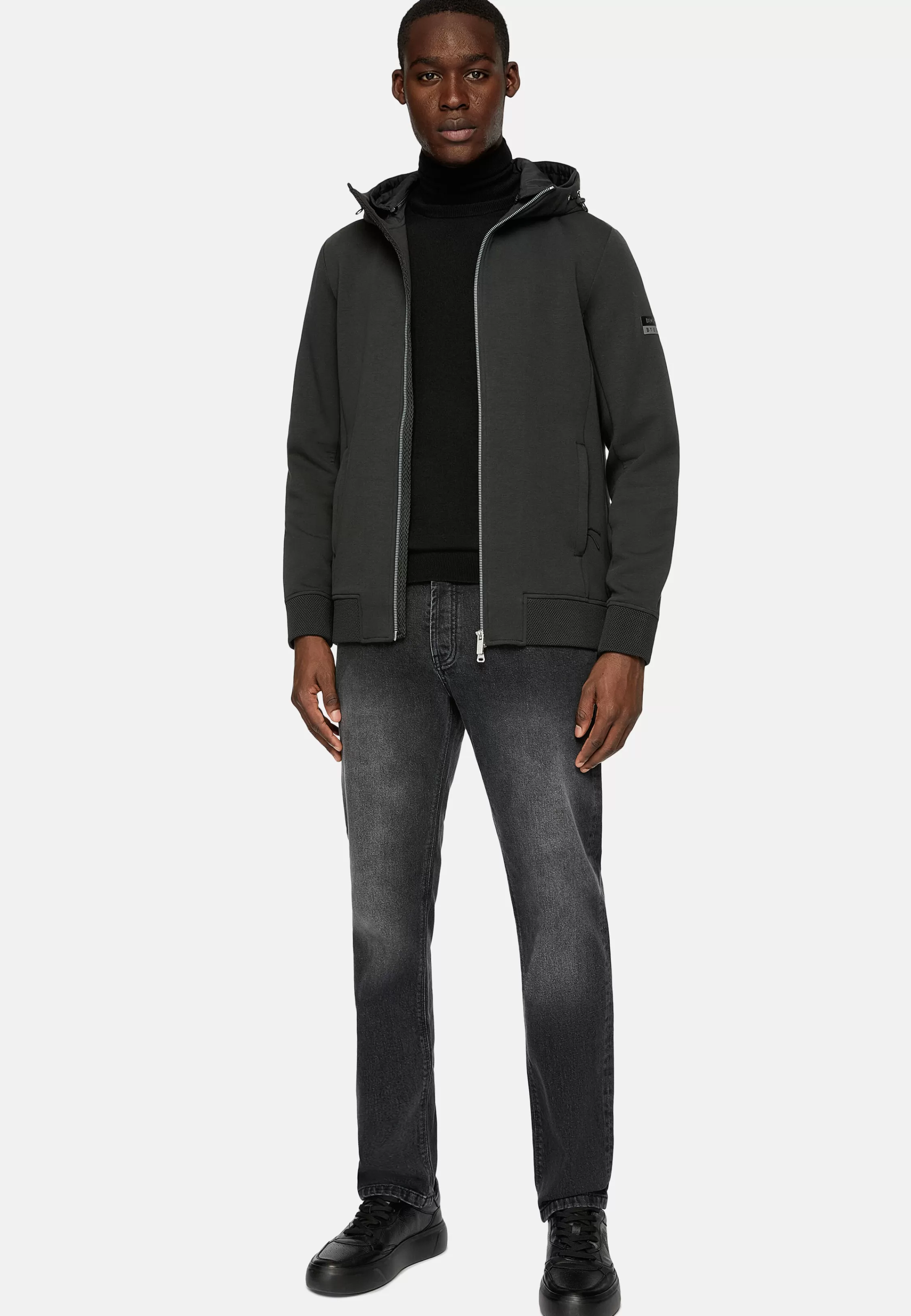 Boggi Milano Full Zip Double Hoodie In Scuba