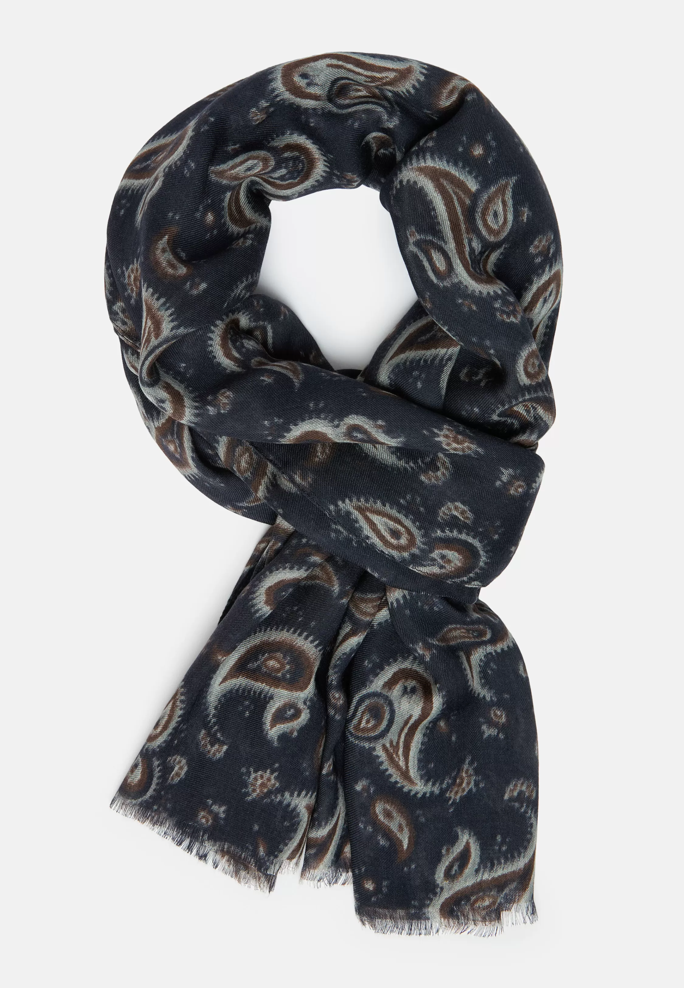 Boggi Milano Geometric Print Modal/Cashmere Scarf