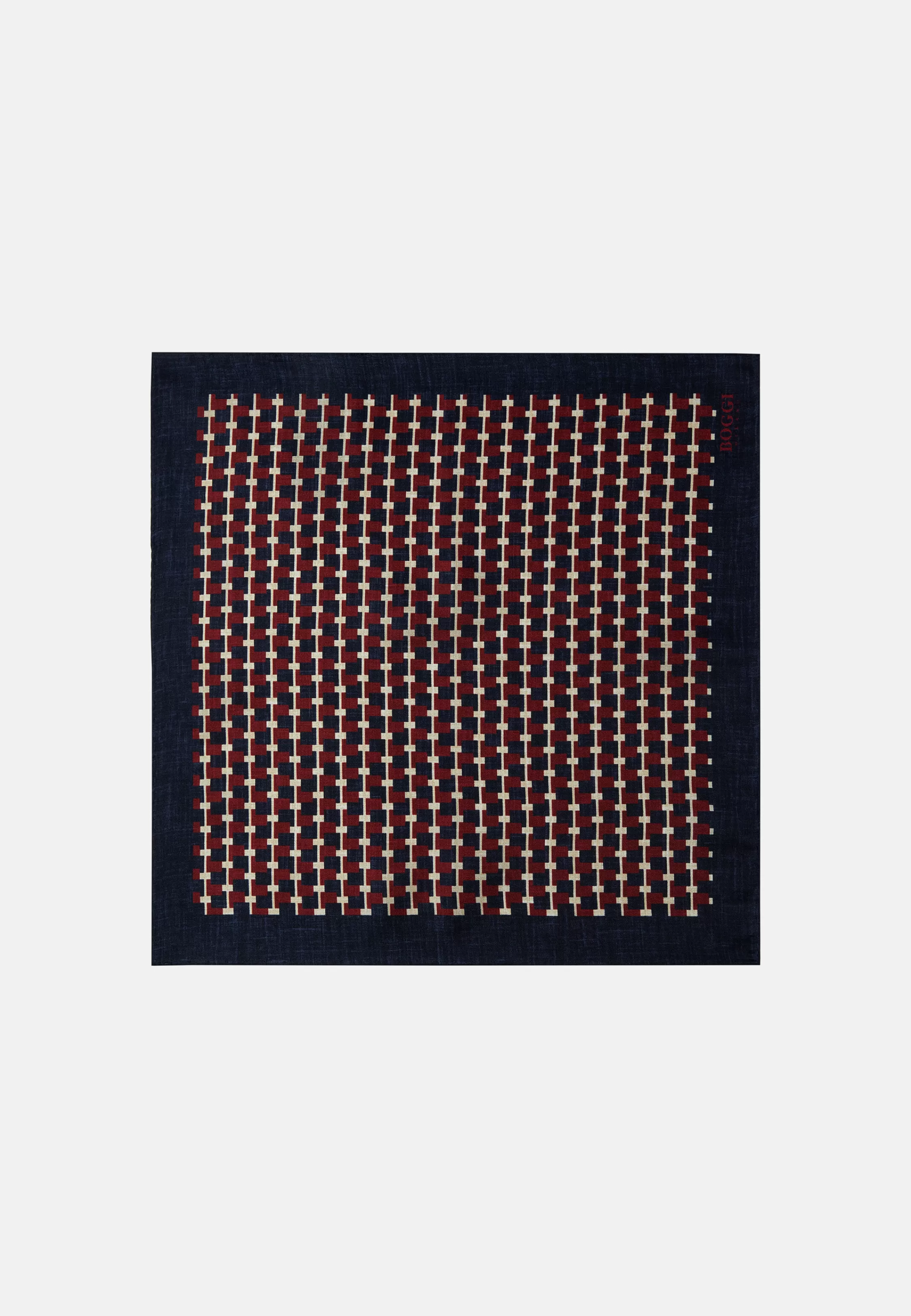 Boggi Milano Geometric Silk Pocket Square