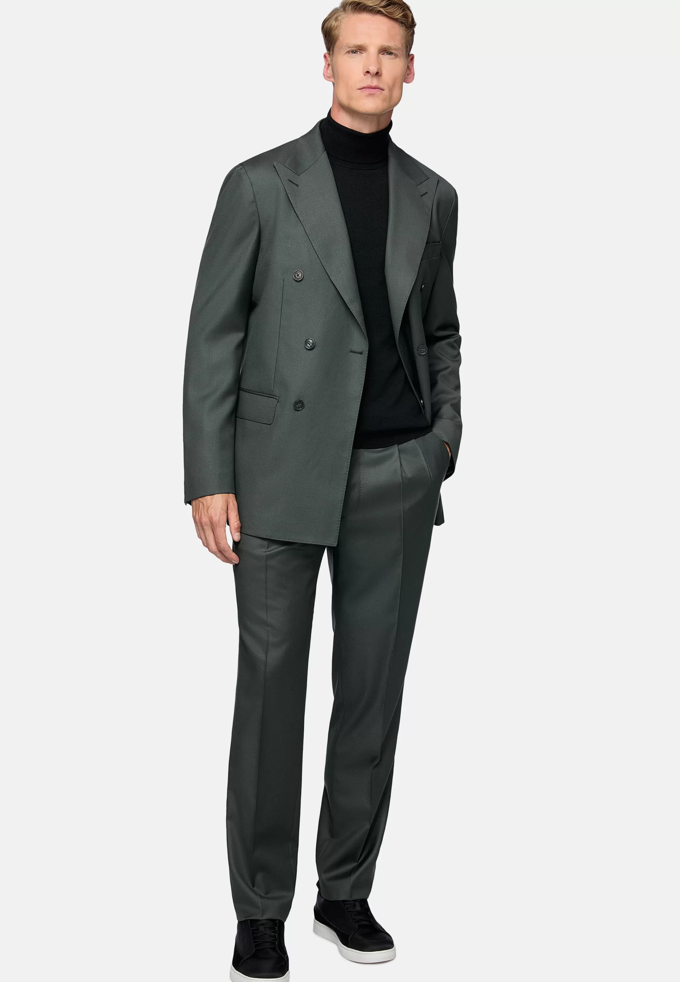 Boggi Milano Double-Breasted Suit In Pure Wool