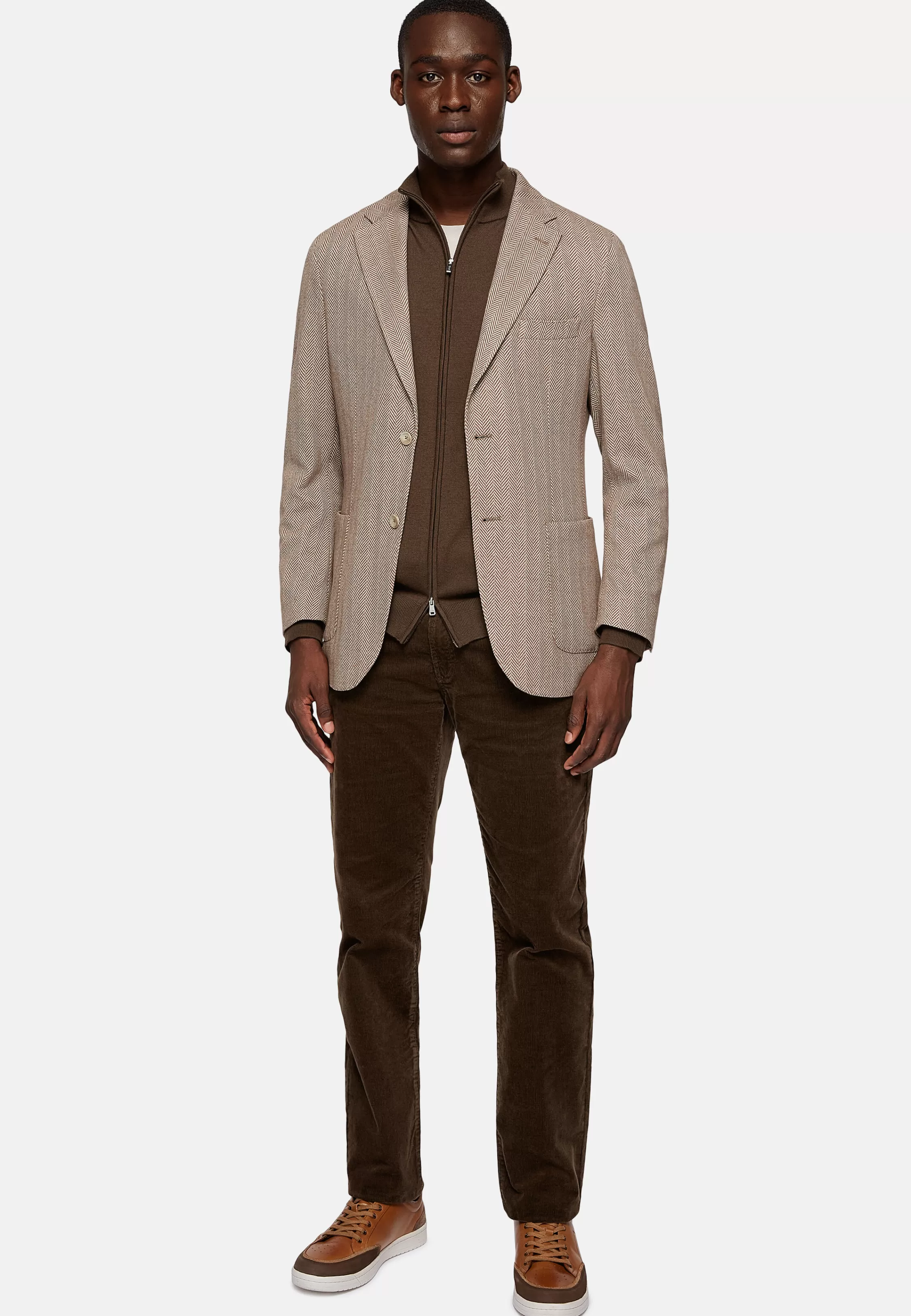 Boggi Milano Herringbone Jersey Blazer Style Cernobbio