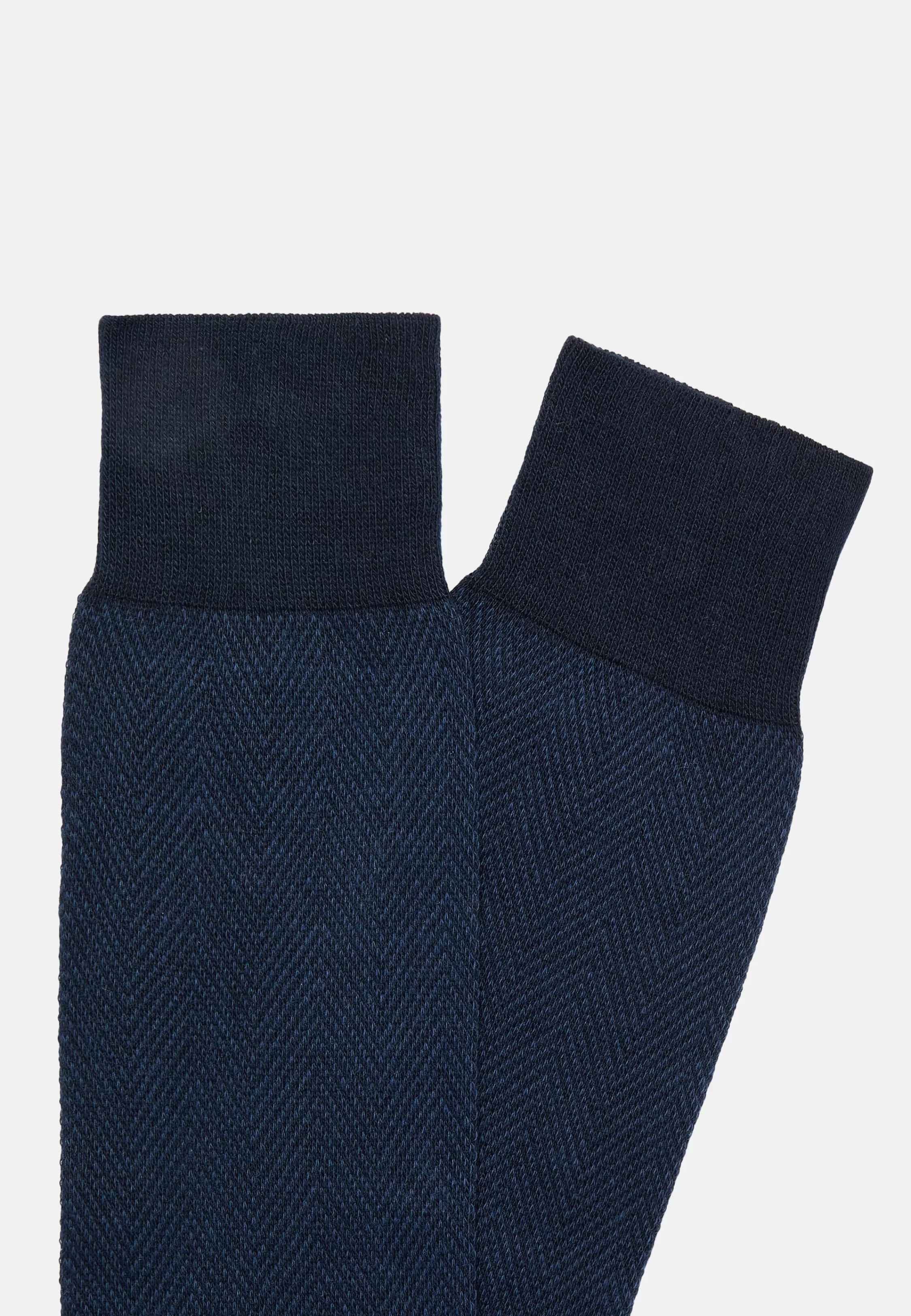 Boggi Milano Herringbone Pattern Socks In Organic Cotton