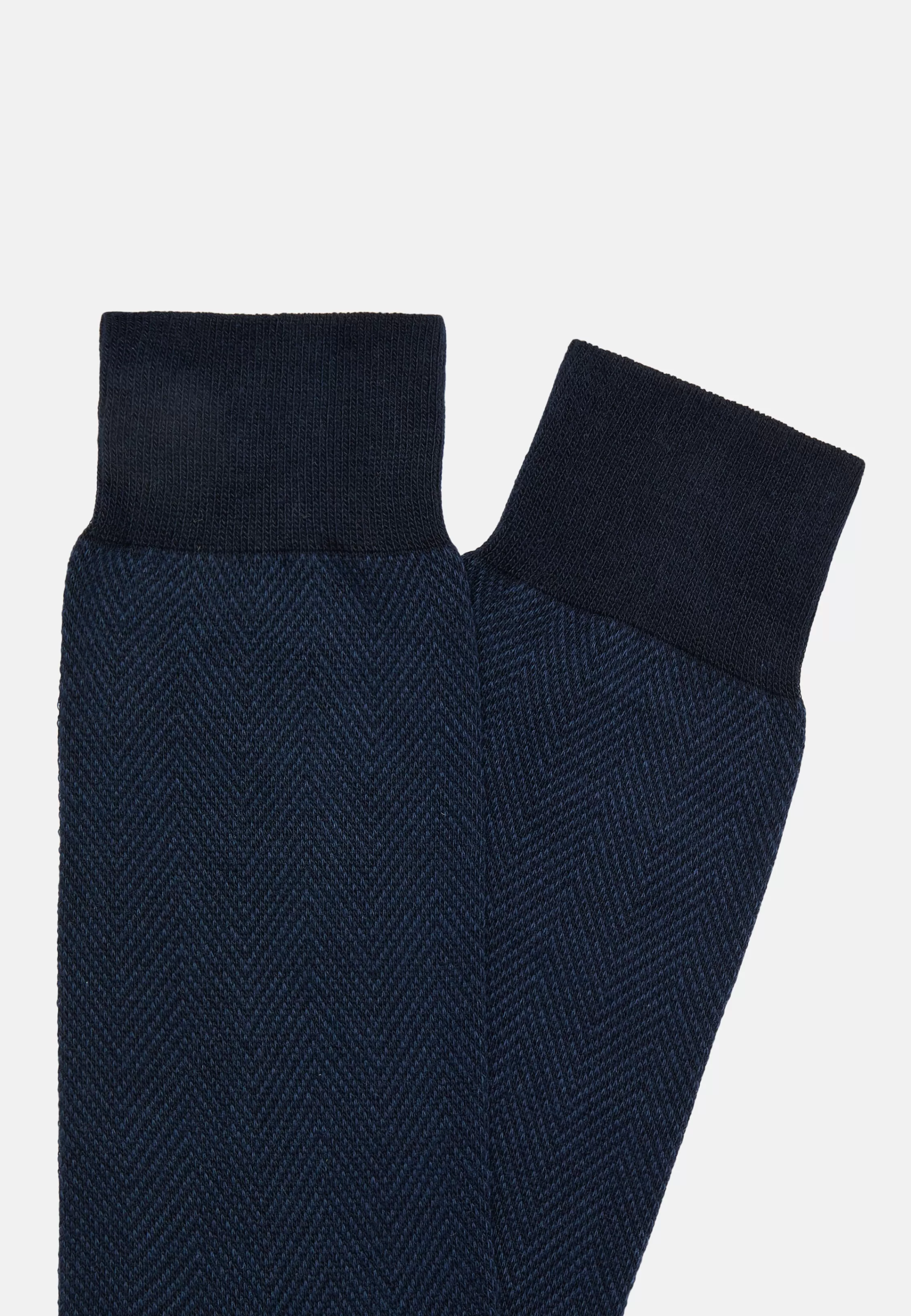 Boggi Milano Herringbone Pattern Socks In Organic Cotton