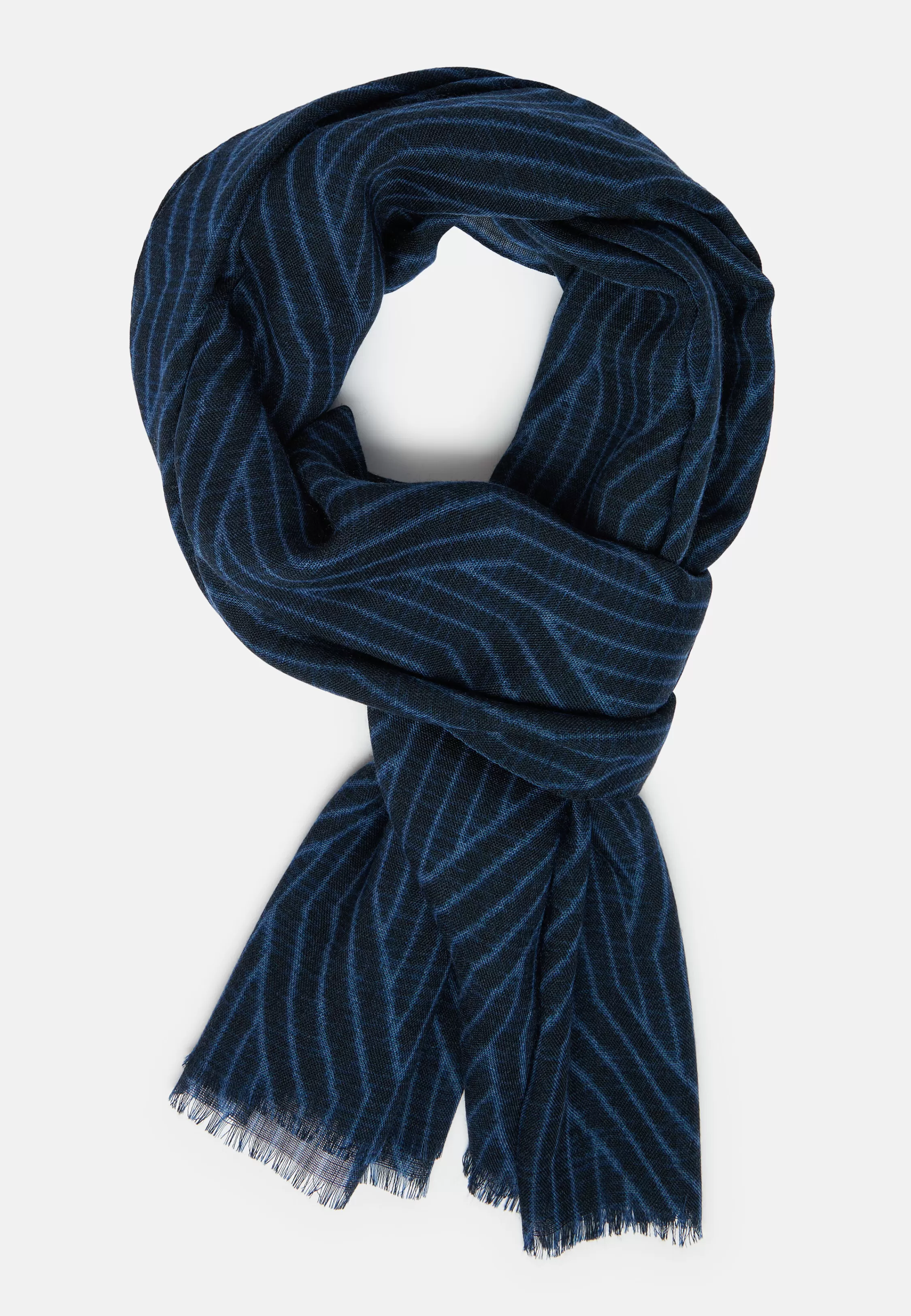 Boggi Milano Herringbone Wool Scarf