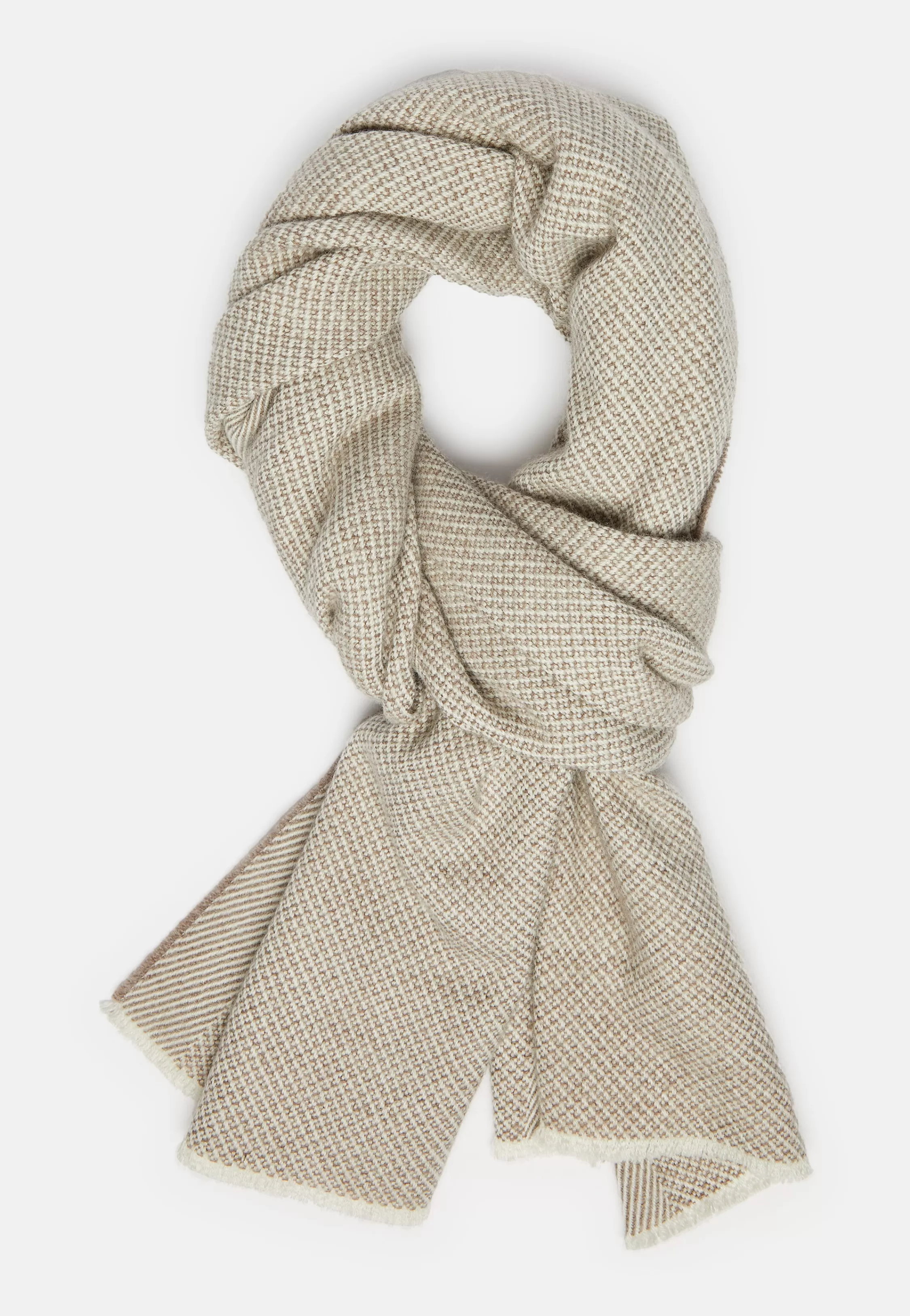 Boggi Milano Herringbone Wool Scarf