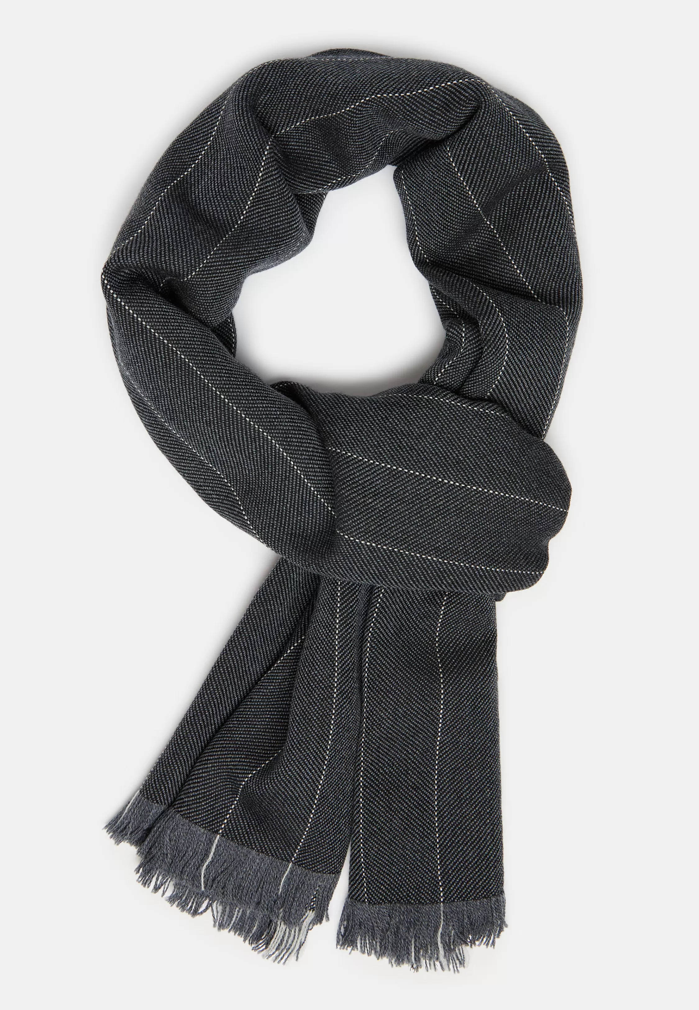 Boggi Milano Herringbone Wool Scarf