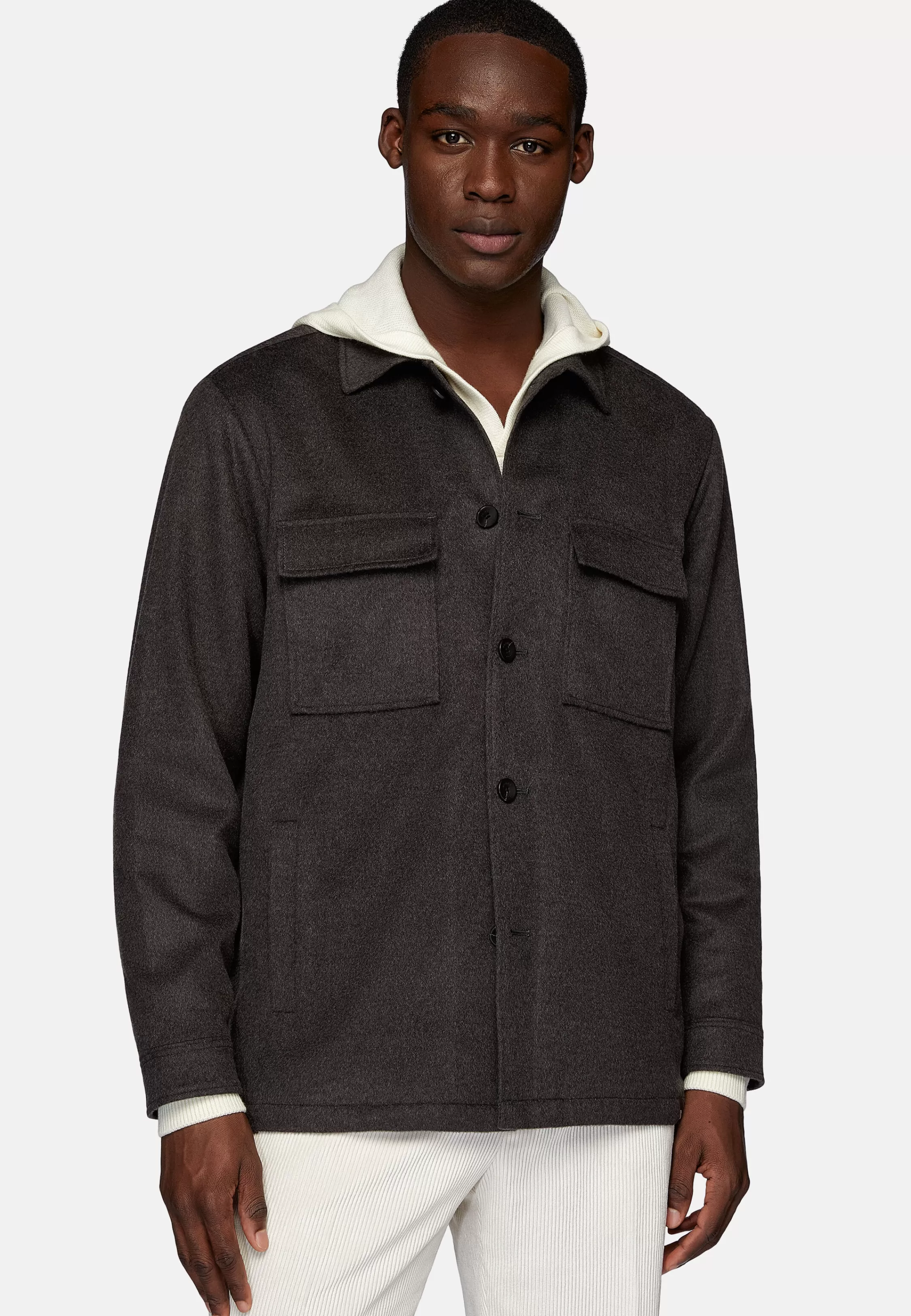 Boggi Milano Link Shirt Jacket In Cashmere Blend