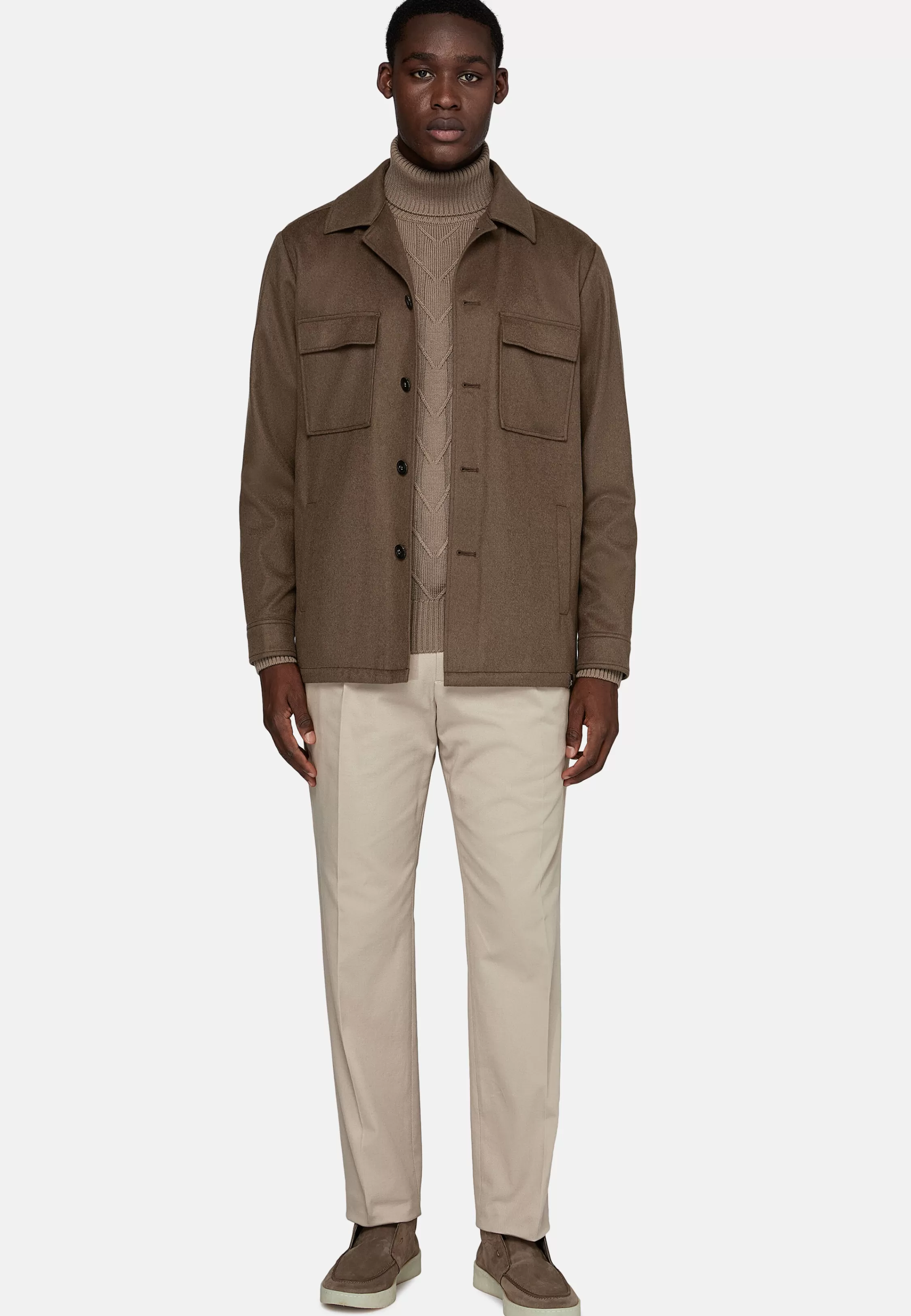 Boggi Milano Link Shirt Jacket In Pure Cashmere