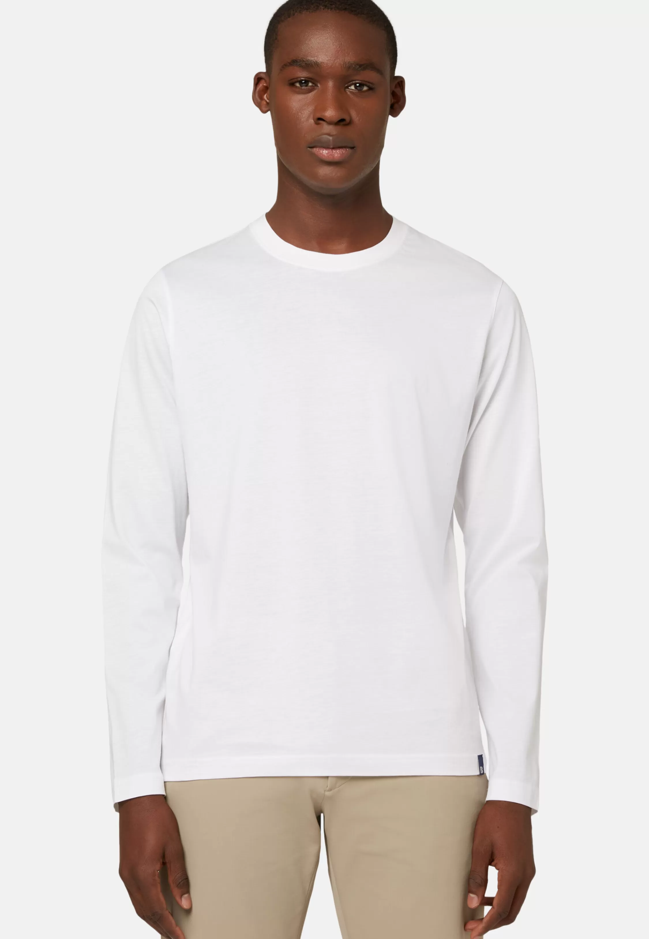 Boggi Milano Long-sleeved Pima Cotton Jersey T-shirt