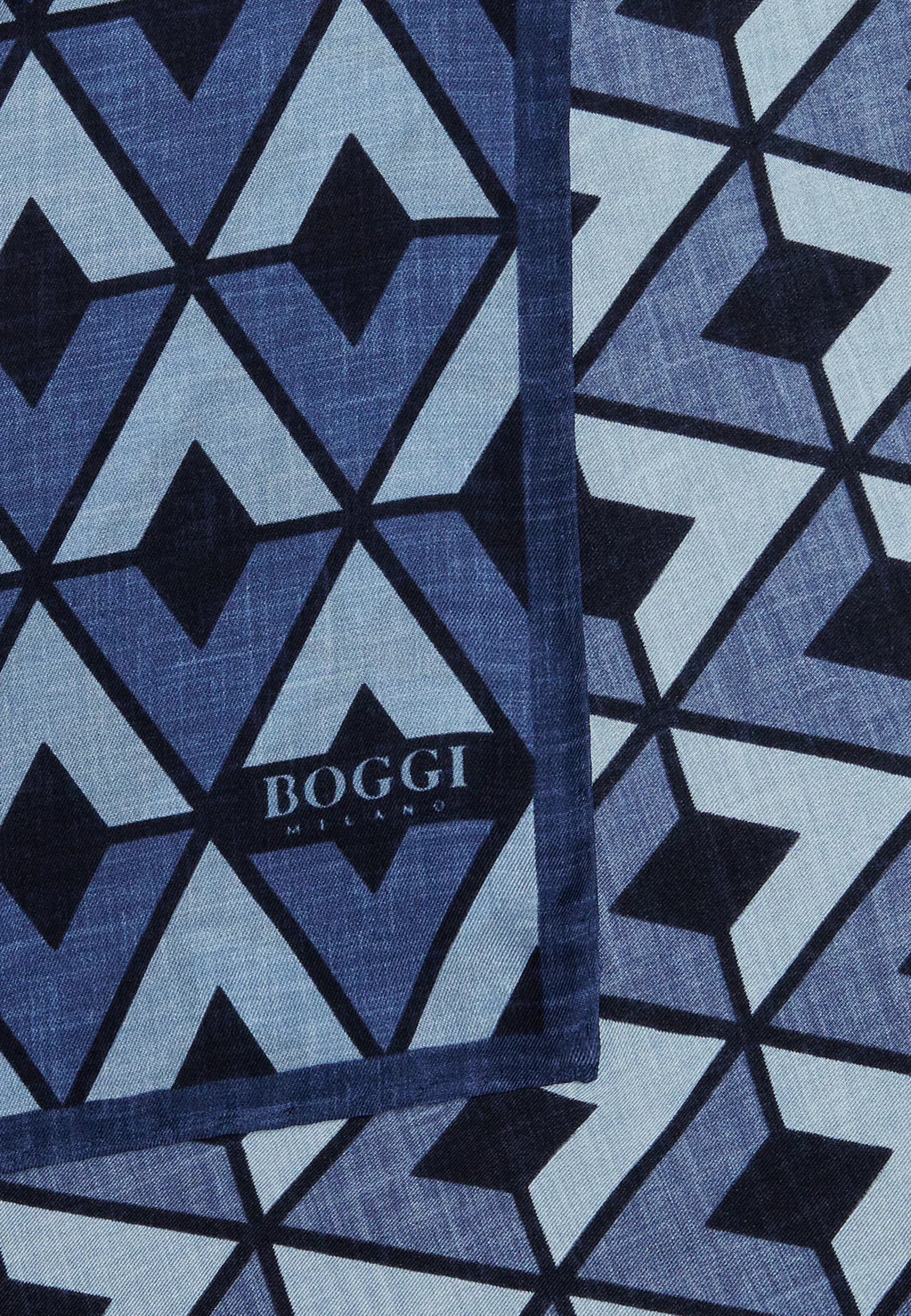 Boggi Milano Macro Patterned Silk Pocket Square