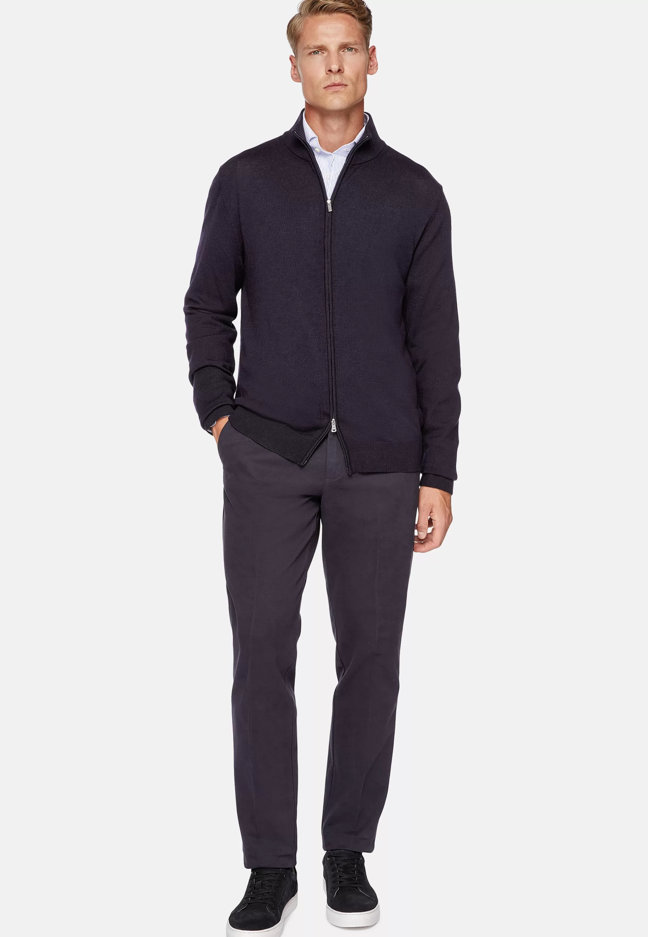 Boggi Milano Merino Wool Full Zip 12 Gg