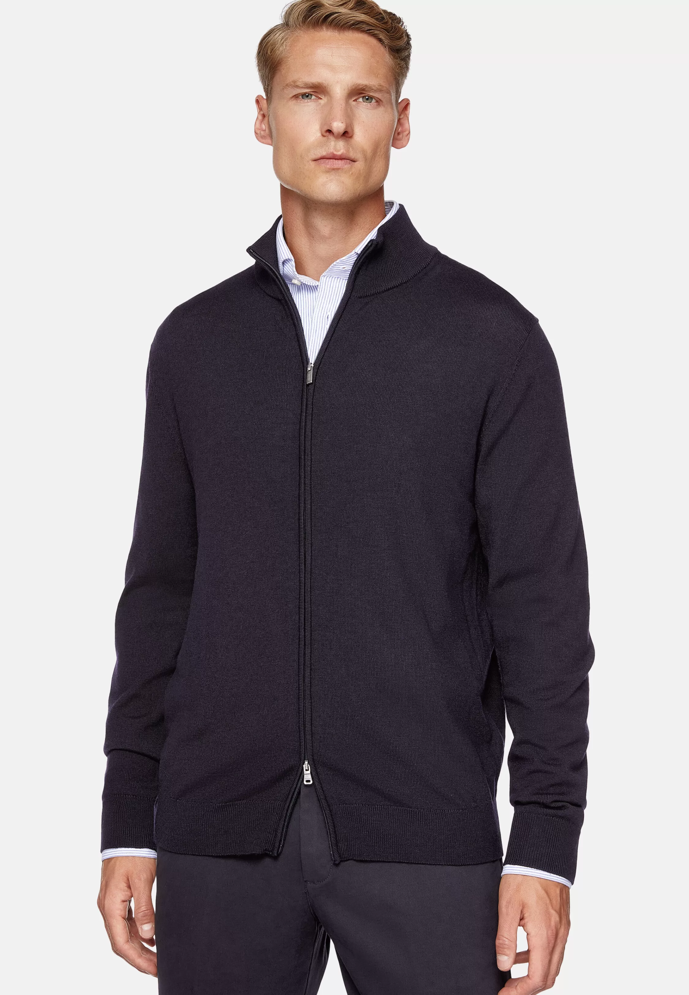 Boggi Milano Merino Wool Full Zip 12 Gg