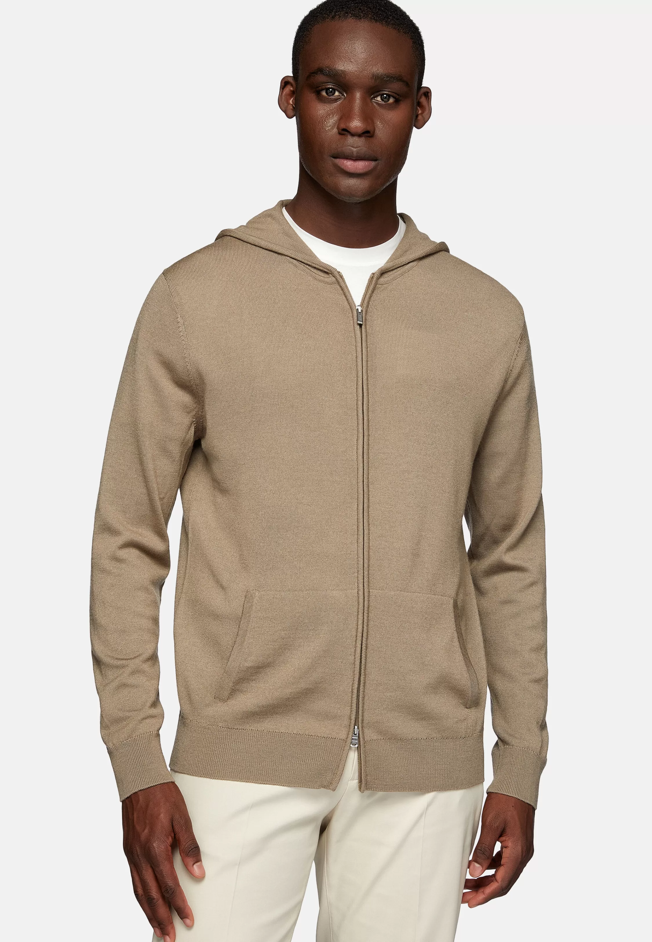 Boggi Milano Merino Wool Full Zip Hoodie 12 Gg