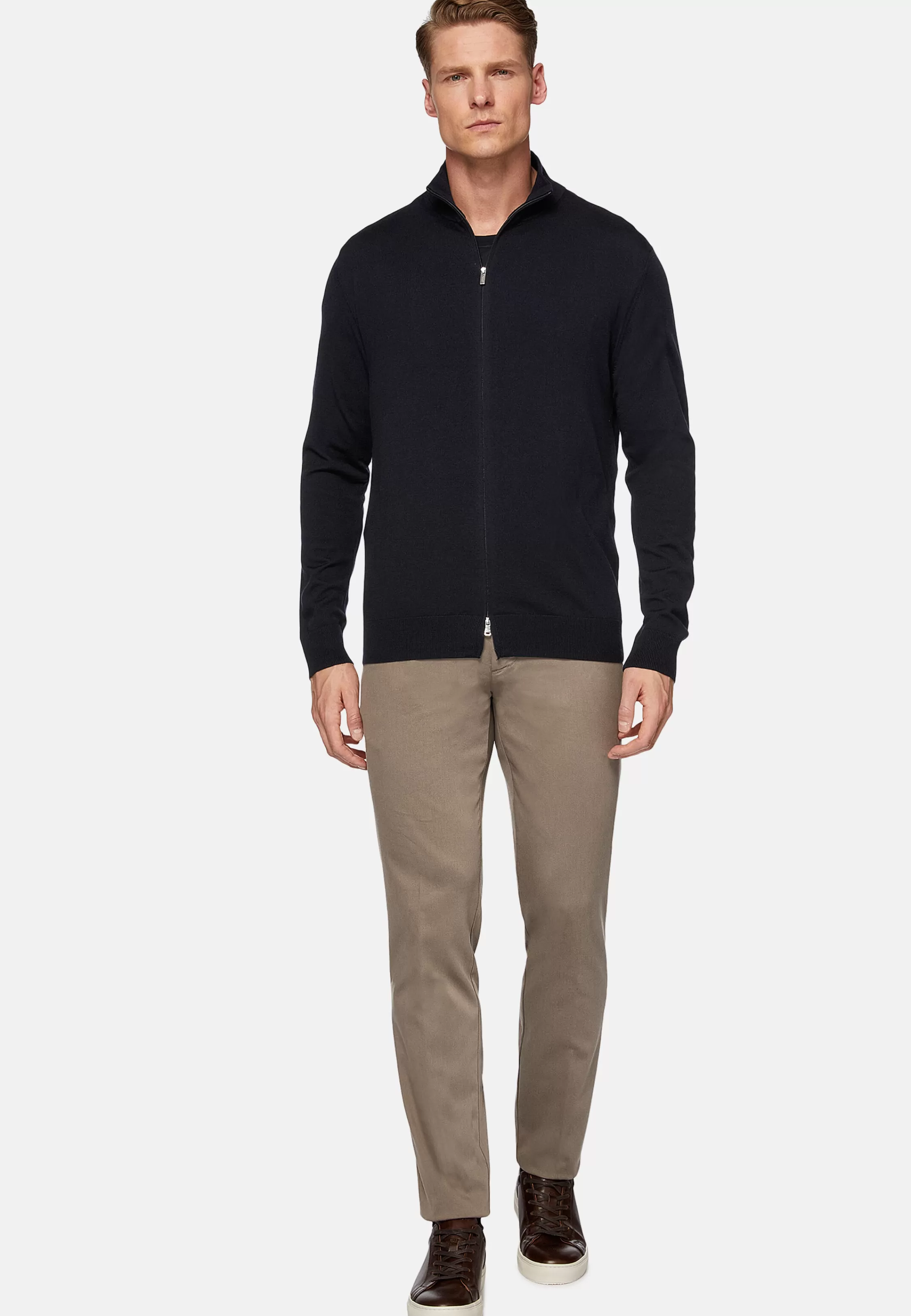 Boggi Milano Merino Wool Full-Zip Jumper