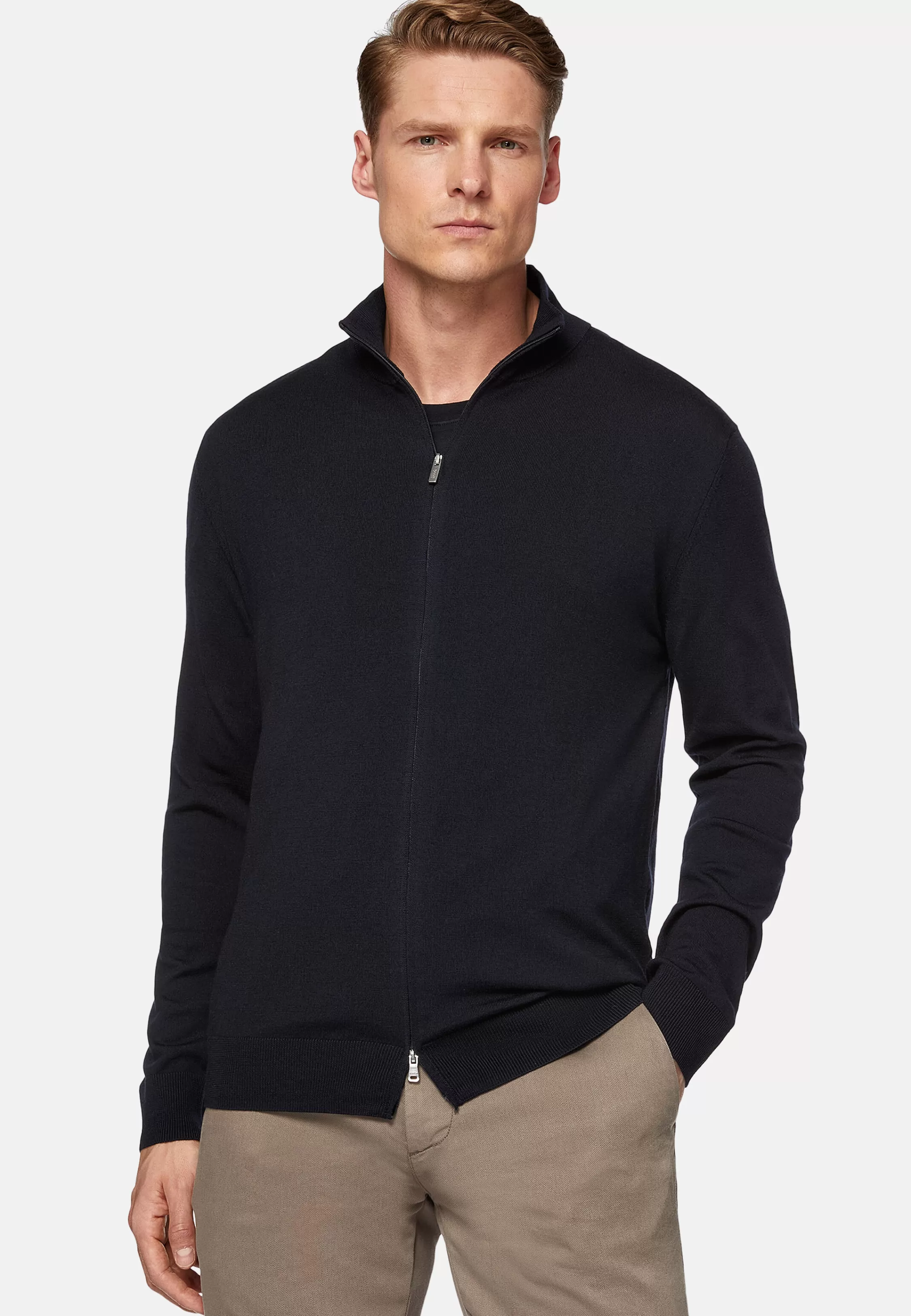 Boggi Milano Merino Wool Full-Zip Jumper