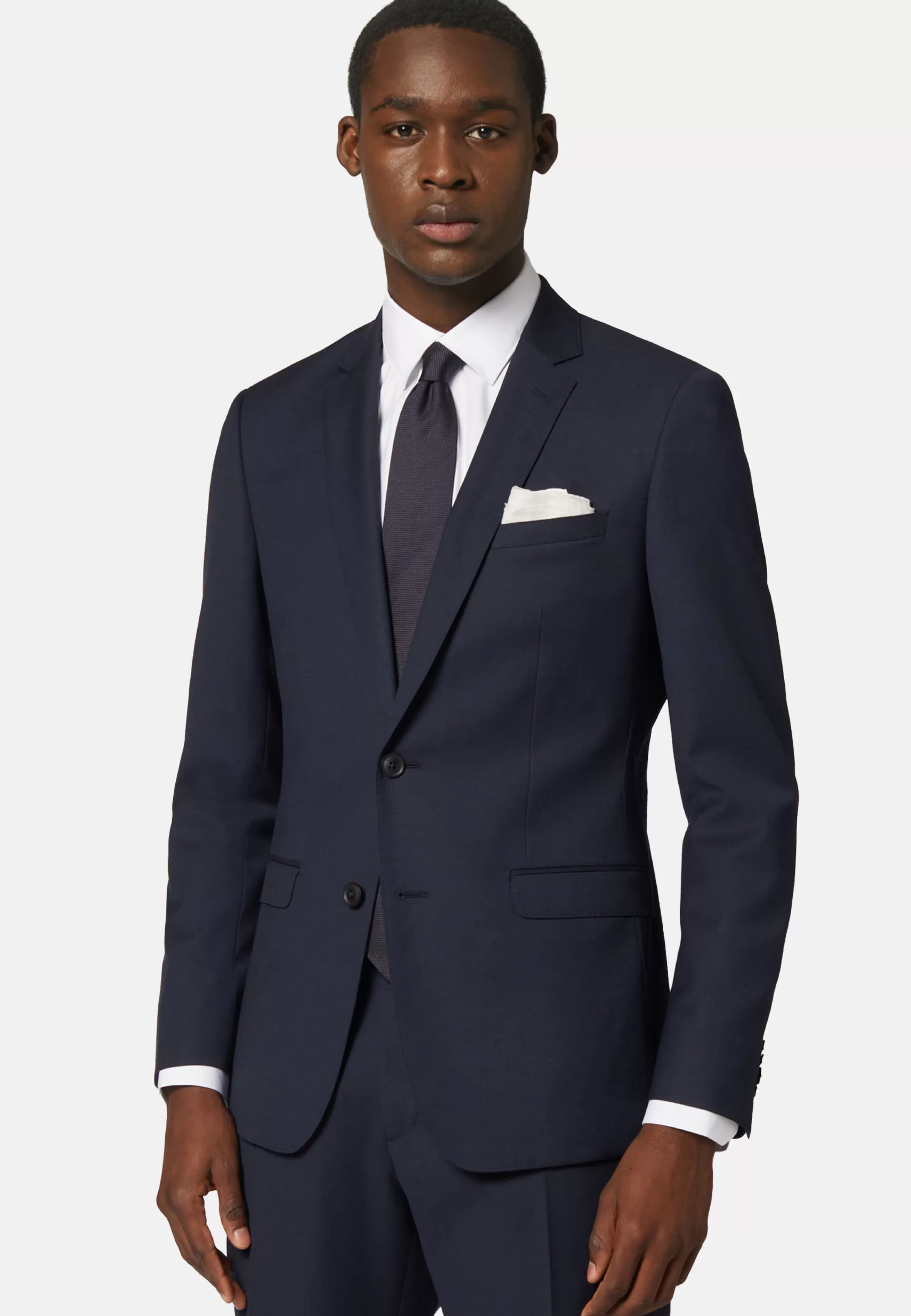 Boggi Milano Micro Patterned Stretch Wool Jacket