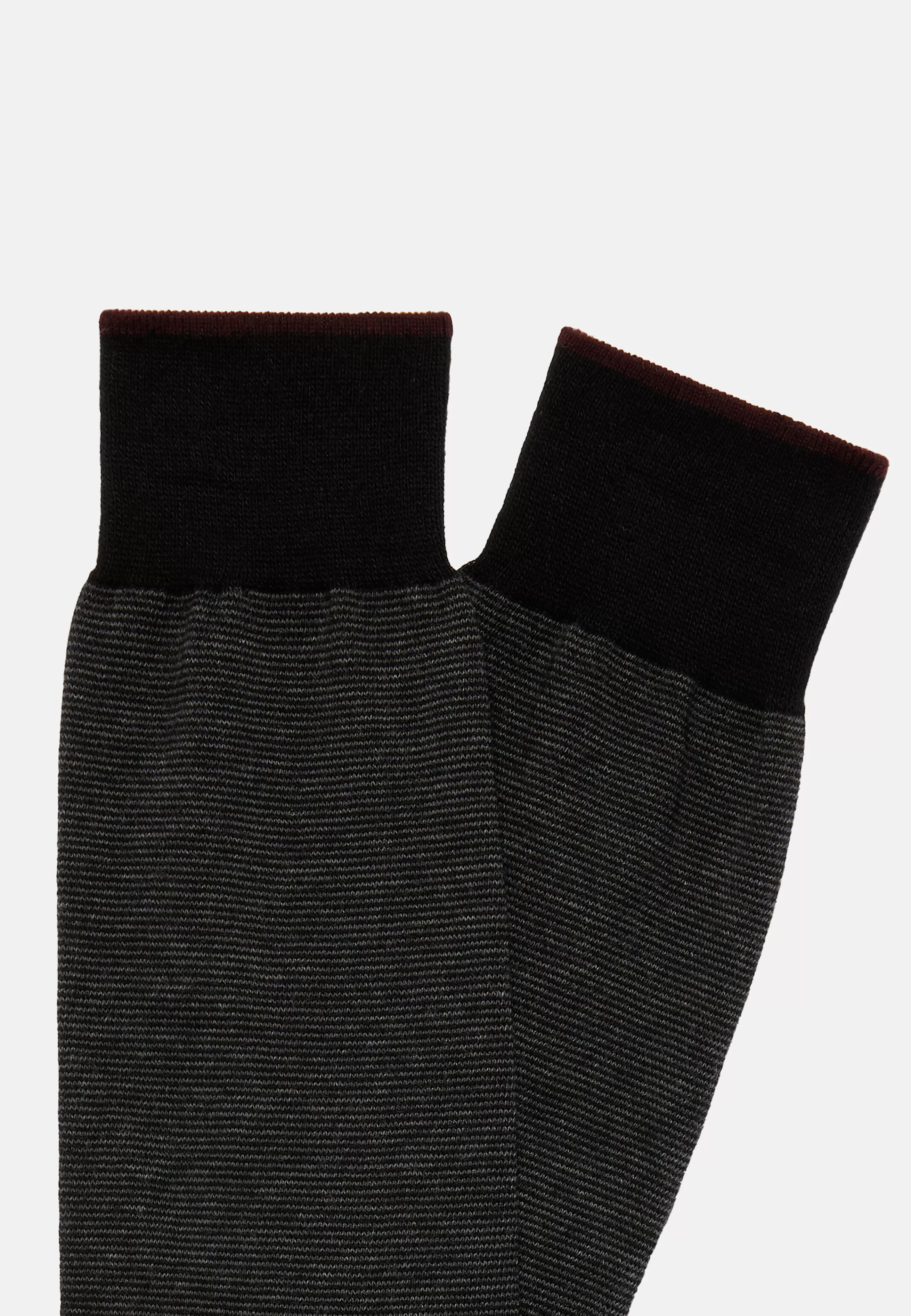 Boggi Milano Micro Striped Socks In Organic Cotton