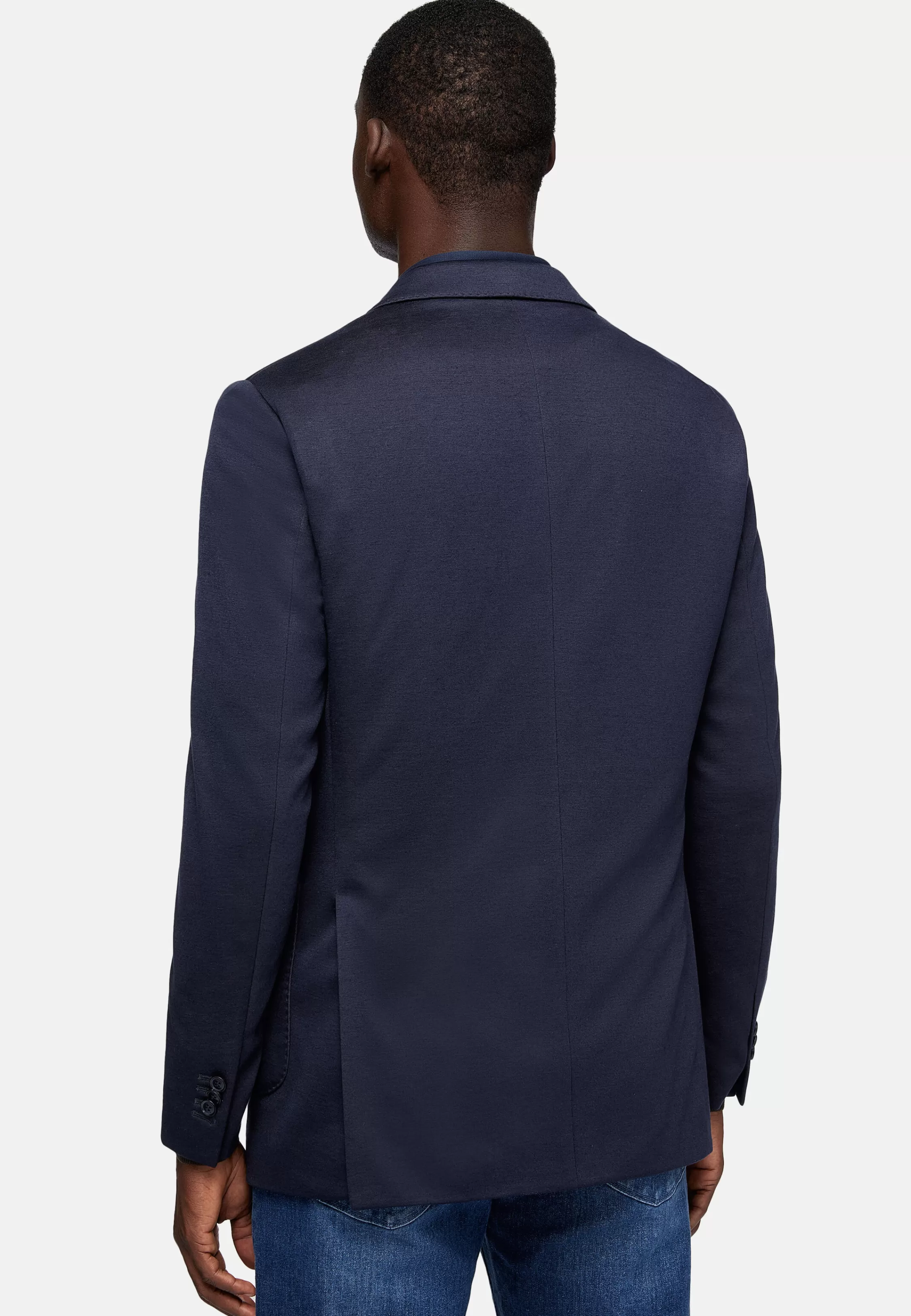 Boggi Milano Navy Blue B Jersey Jacket In A Cotton, Cashmere And Tencel Blend