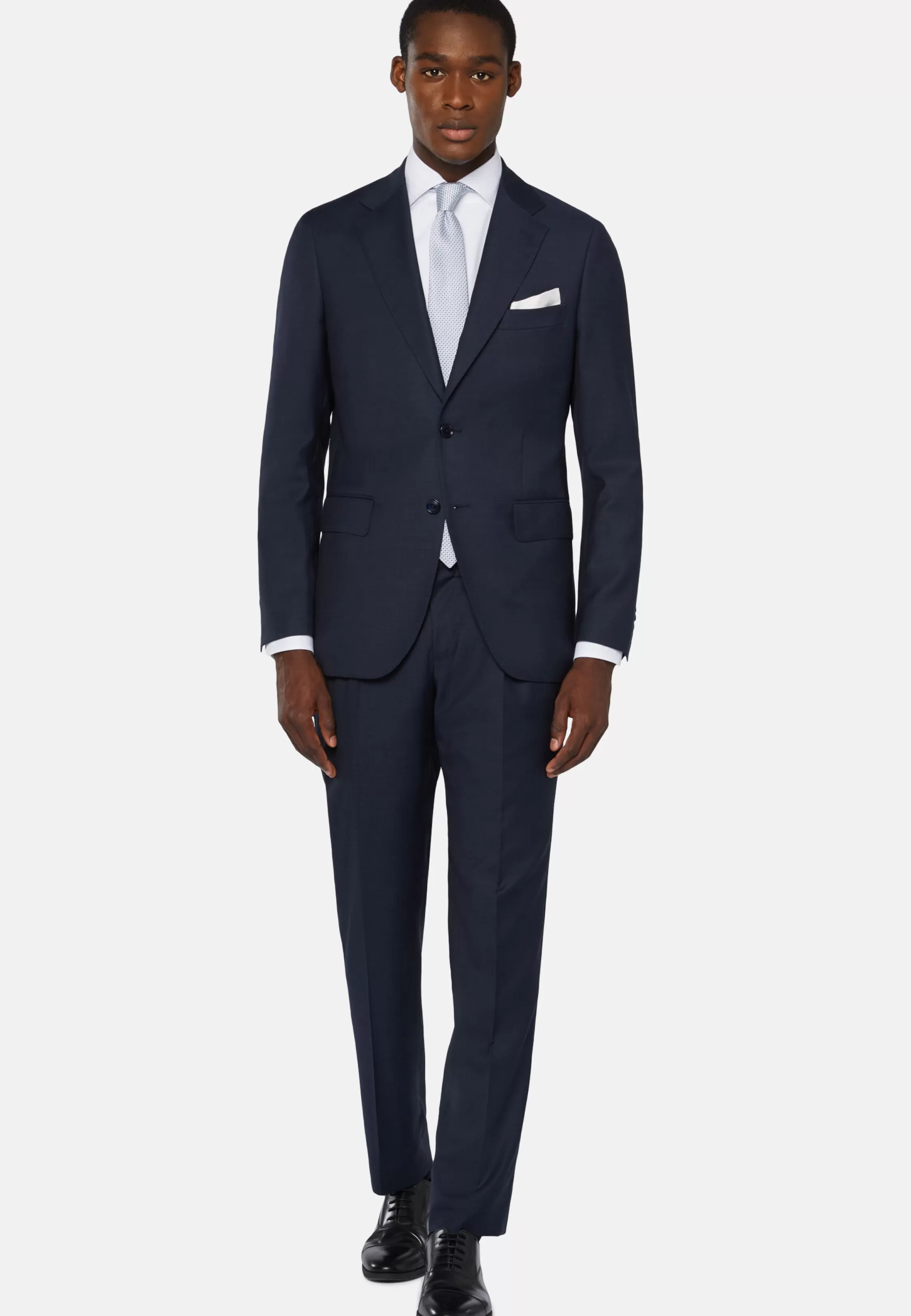 Boggi Milano Micro Pattern Suit In Pure Wool