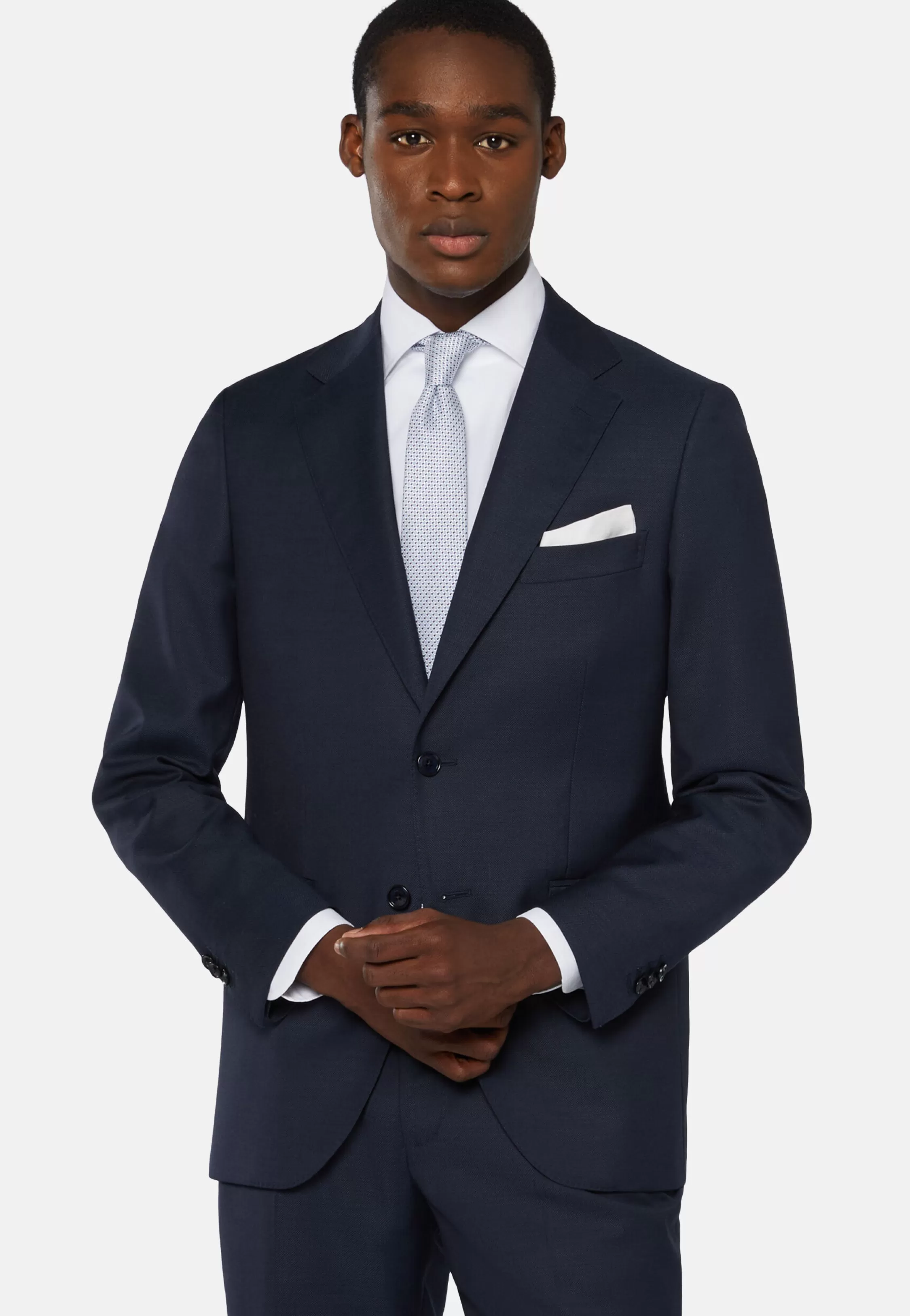 Boggi Milano Micro Pattern Suit In Pure Wool