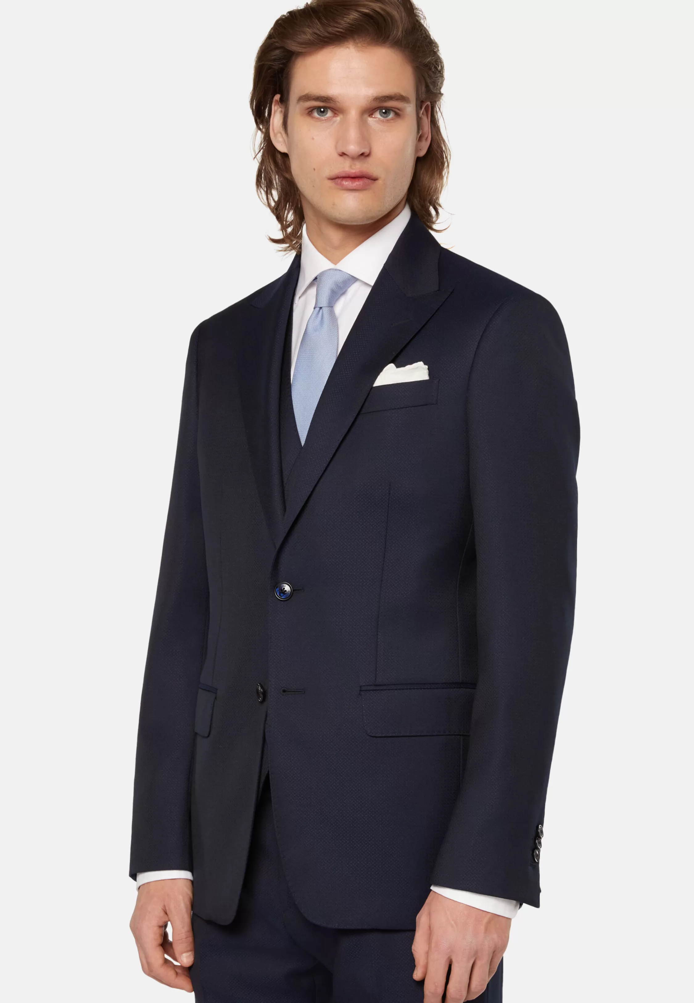 Boggi Milano Micro Pattern Suit In Pure Wool