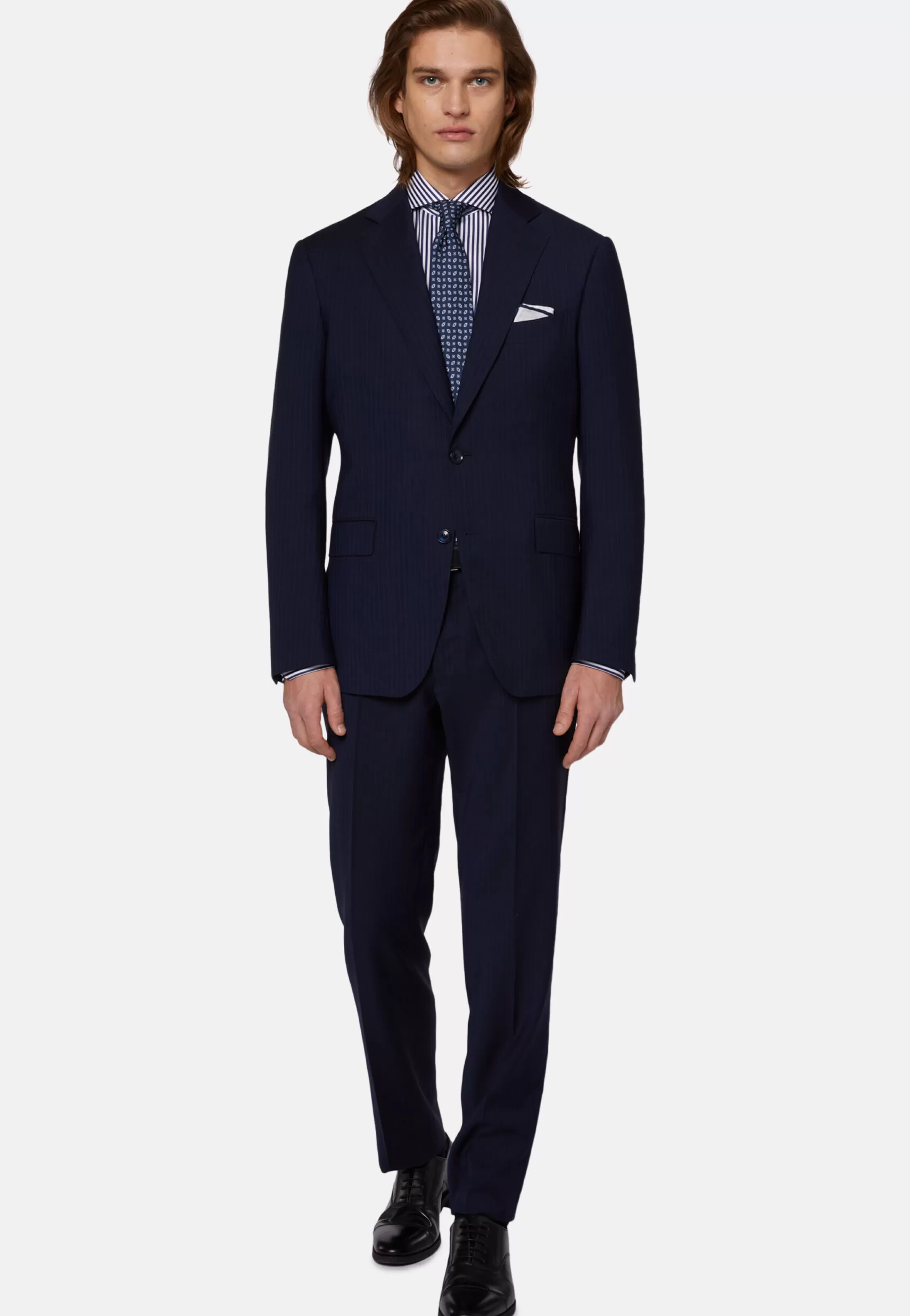 Boggi Milano Pinstripe Suit In Pure Wool