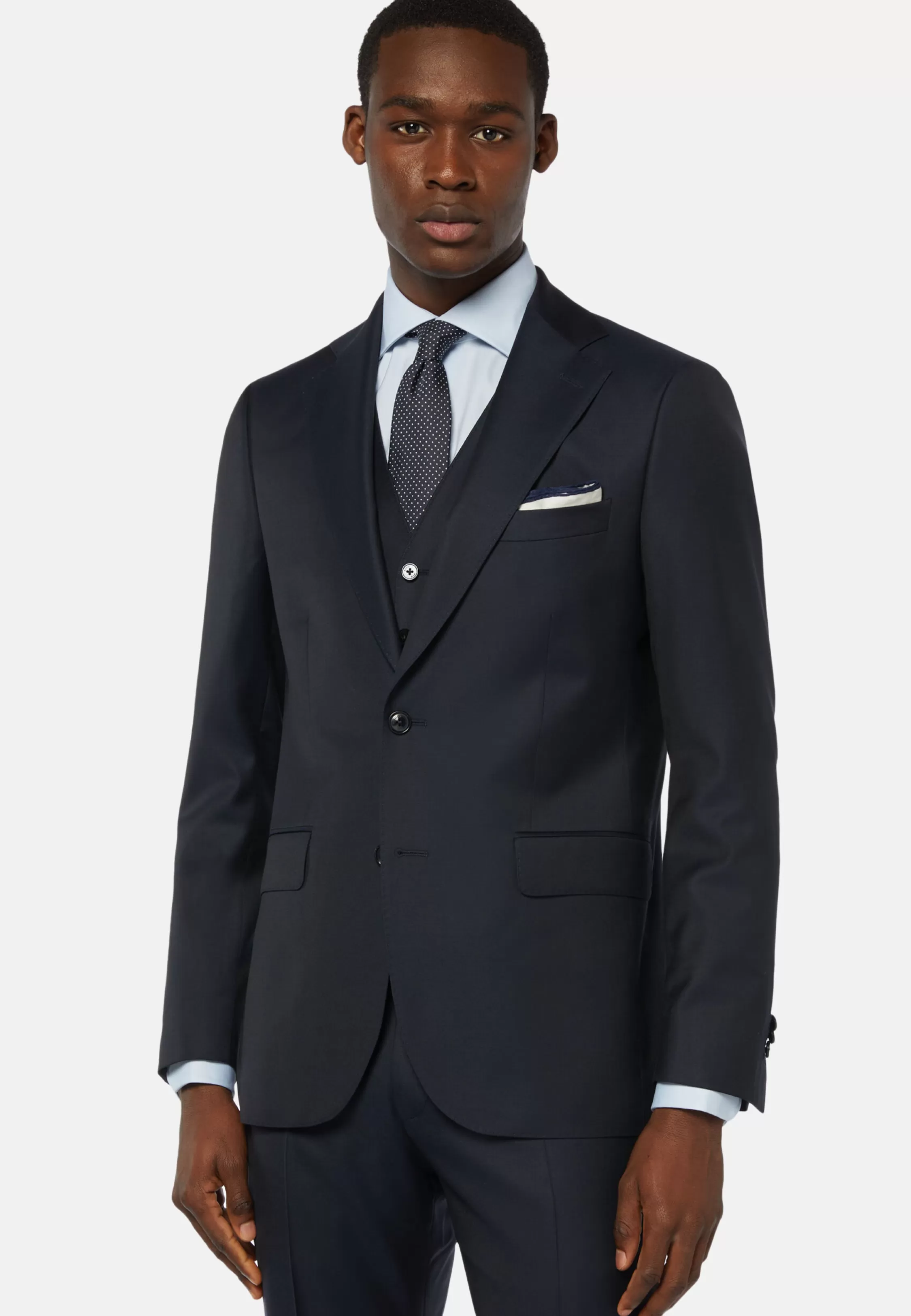 Boggi Milano Navy Blue Super 130 Wool Jacket
